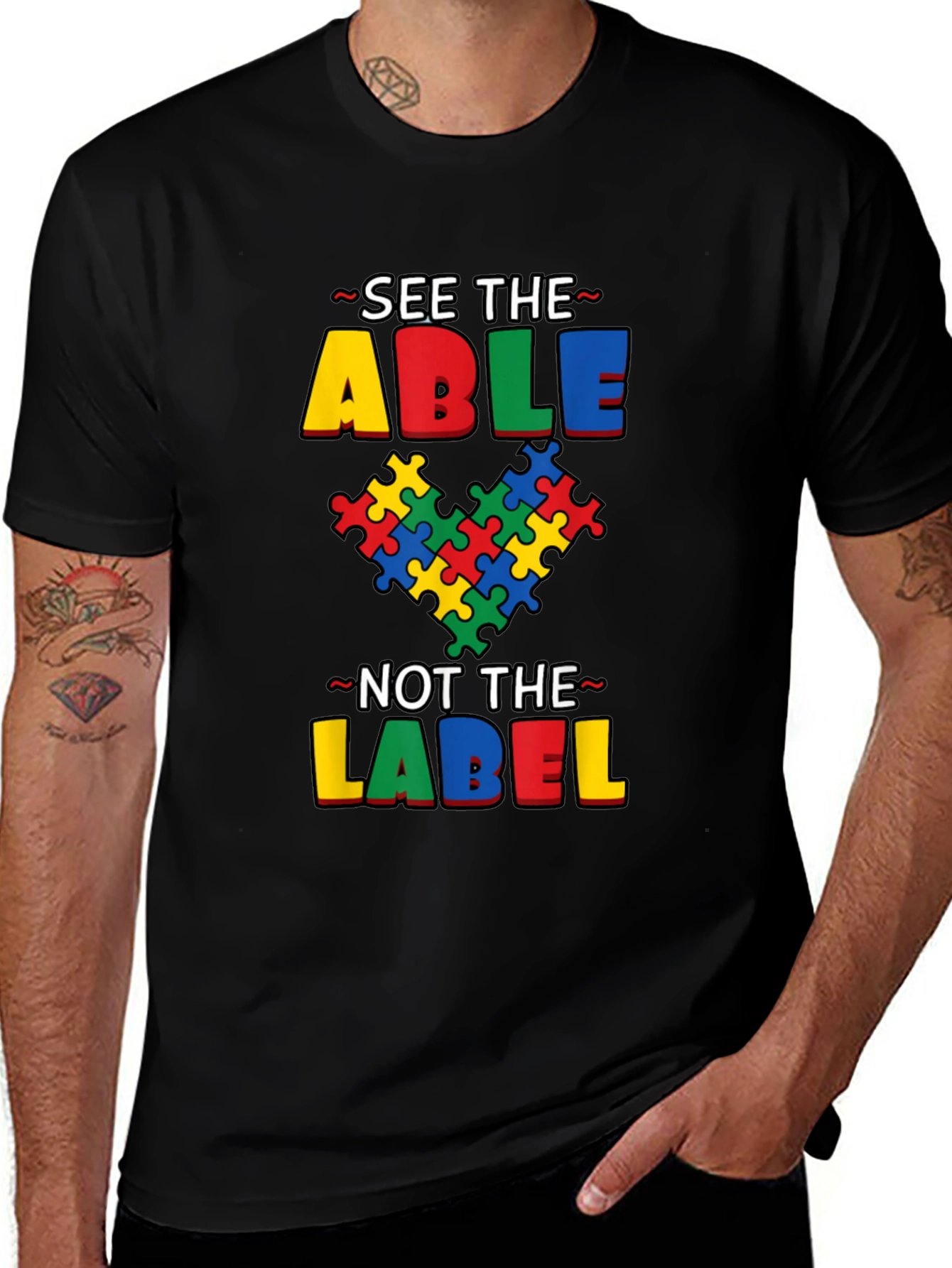 Variant 3 of Autism Awareness T-Shirt - See The Able, Not The Label