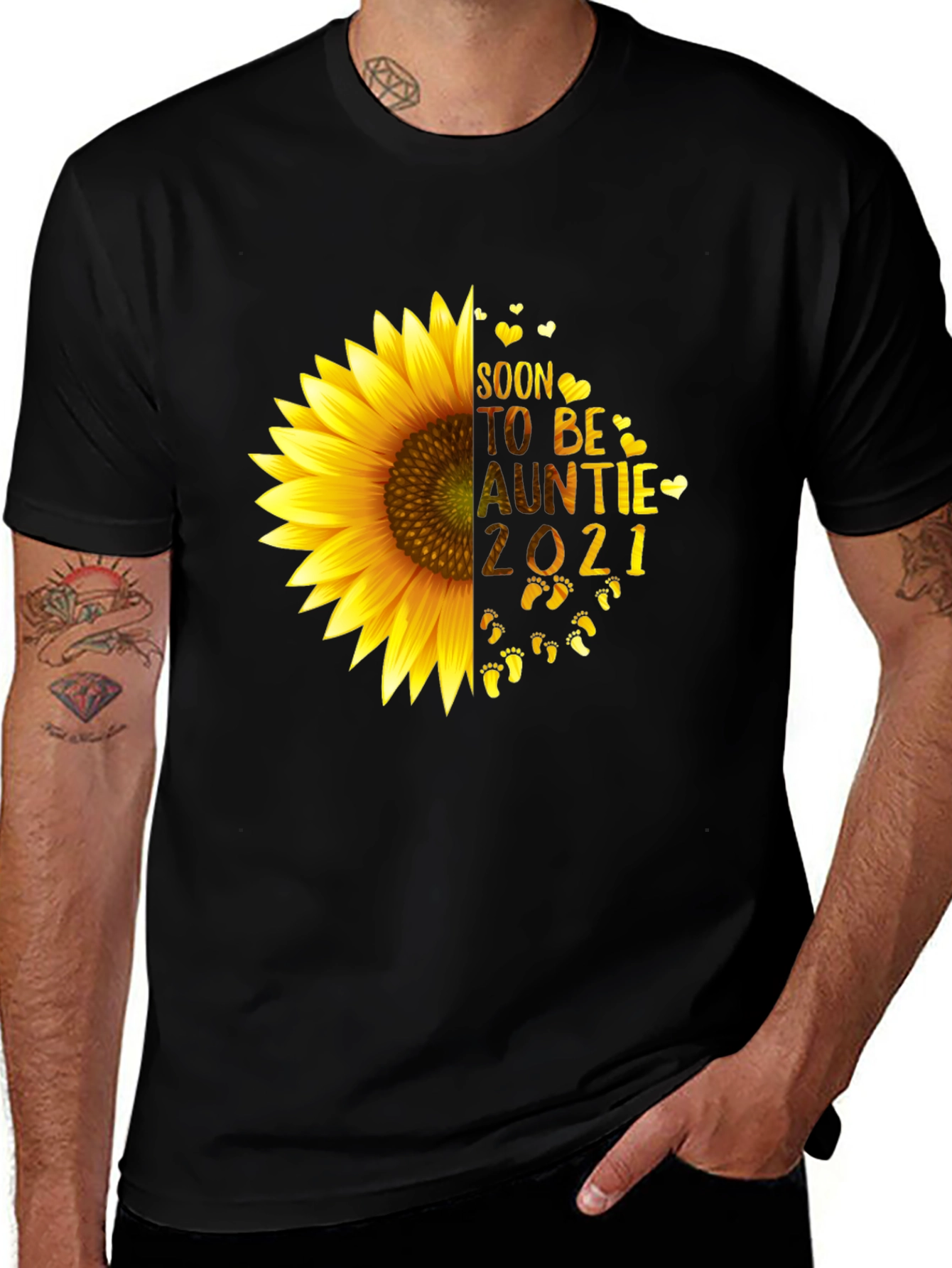 Variant 30 of Soon To Be Auntie 2021 Sunflower T-Shirt