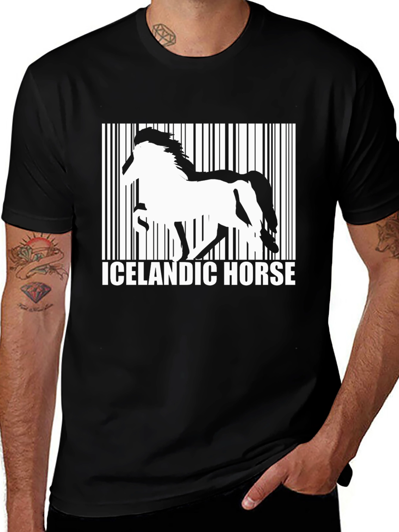 Icelandic Horse Barcode T-Shirt - Stylish Graphic Tee