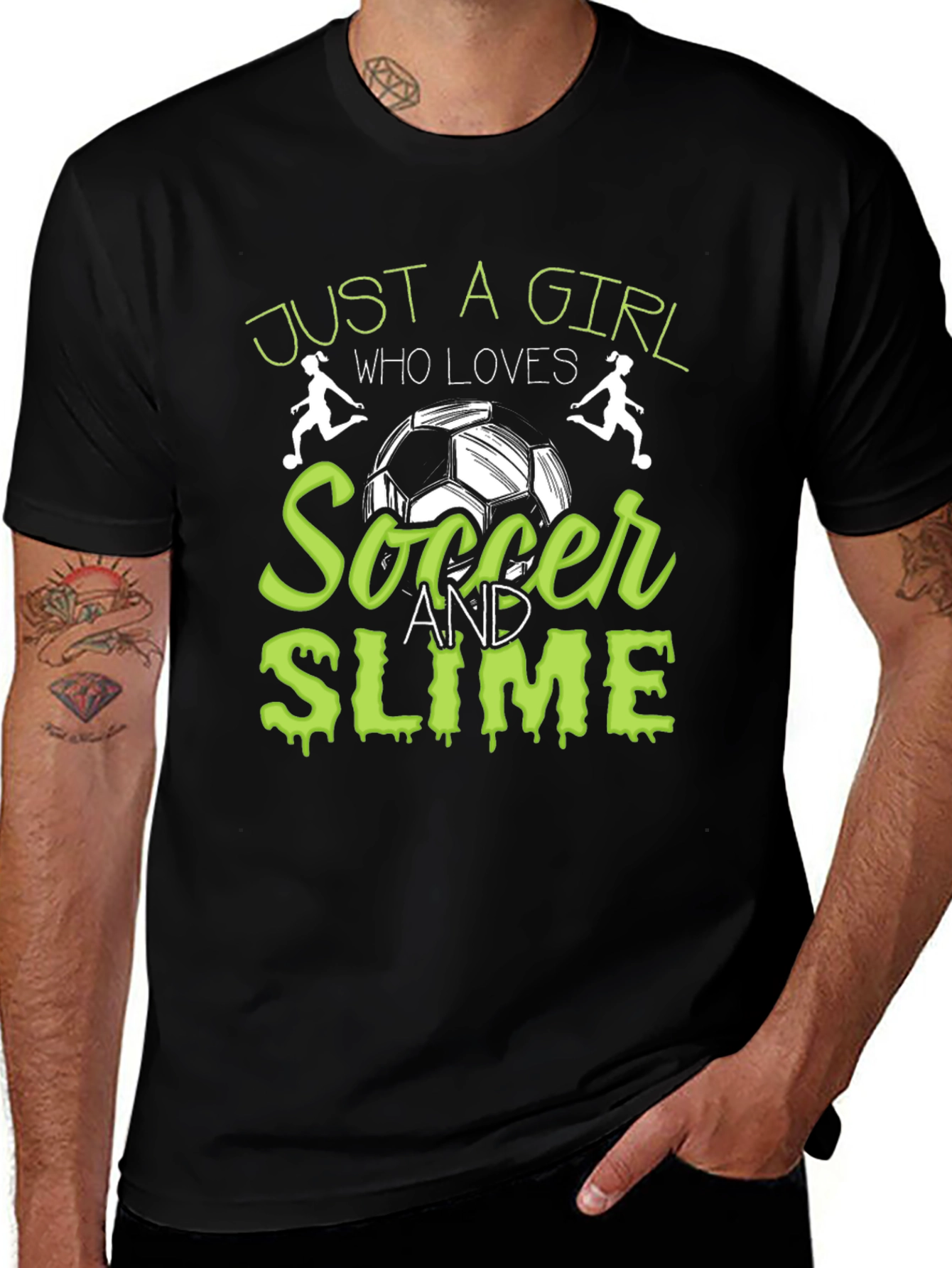 Girl Soccer & Slime Graphic T-Shirt
