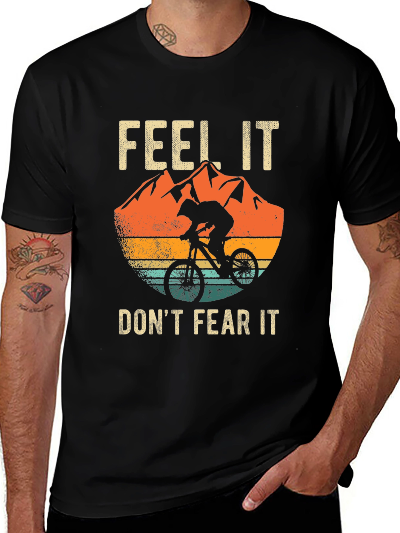 Variant 25 of Feel It Don't Fear It Mountain Bike Graphic Tee