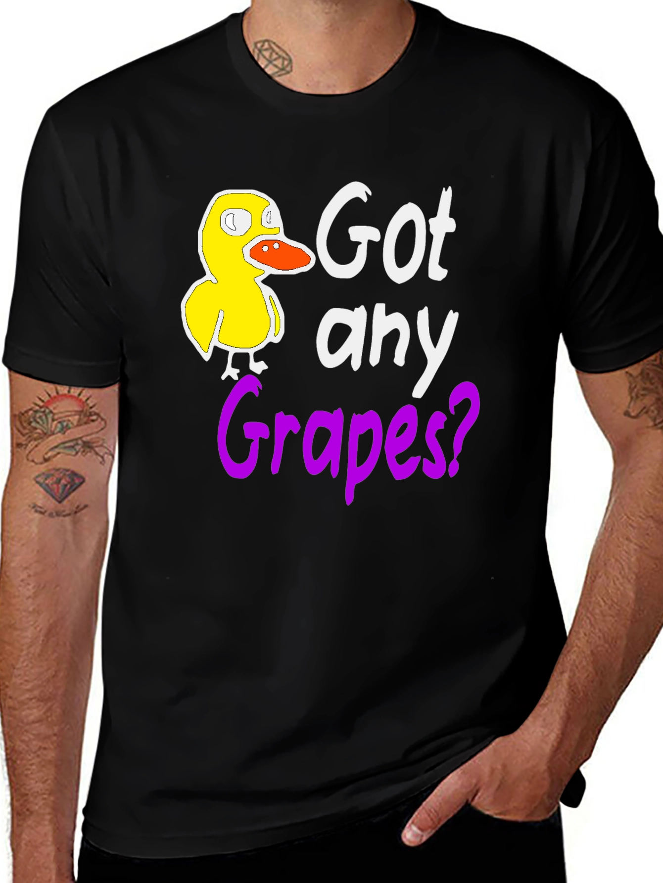 Variant 12 of Got Any Grapes? Funny Duck Graphic T-Shirt