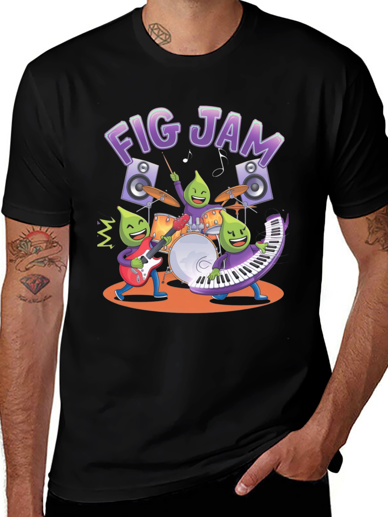 Variant 26 of Fig Jam Band Graphic T-Shirt - Cool Musician Tee
