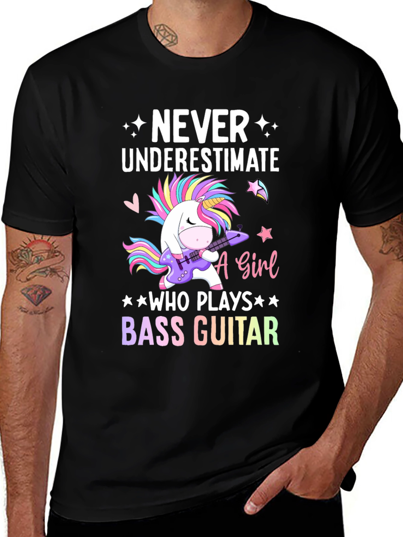 Variant 5 of Unicorn Bass Guitarist Graphic Tee
