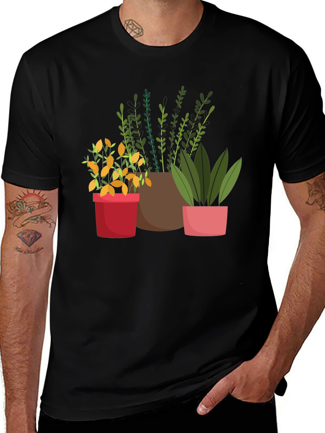 Potted Plant Graphic Tee - Trendy Gardening Shirt