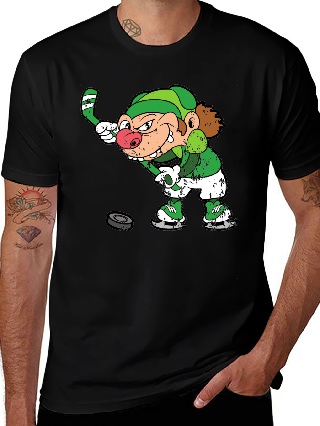 Variant 2 of Leprechaun Hockey Player Graphic T-Shirt