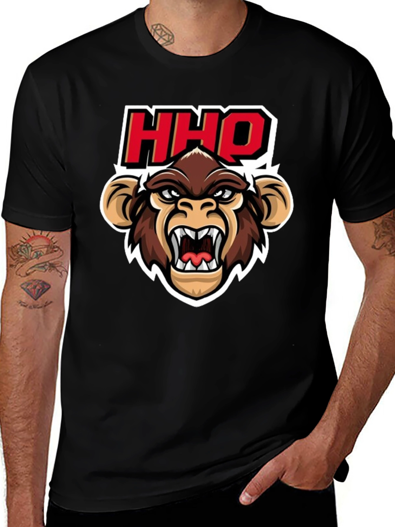Variant 2 of HHOQ Angry Monkey Graphic T-Shirt
