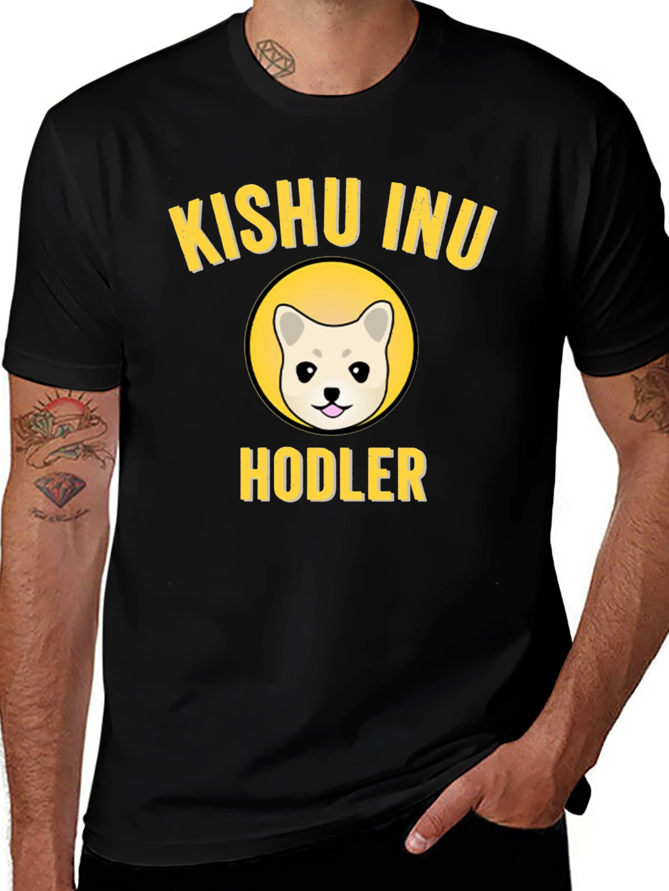 Kishu Inu Hodler Black T-Shirt