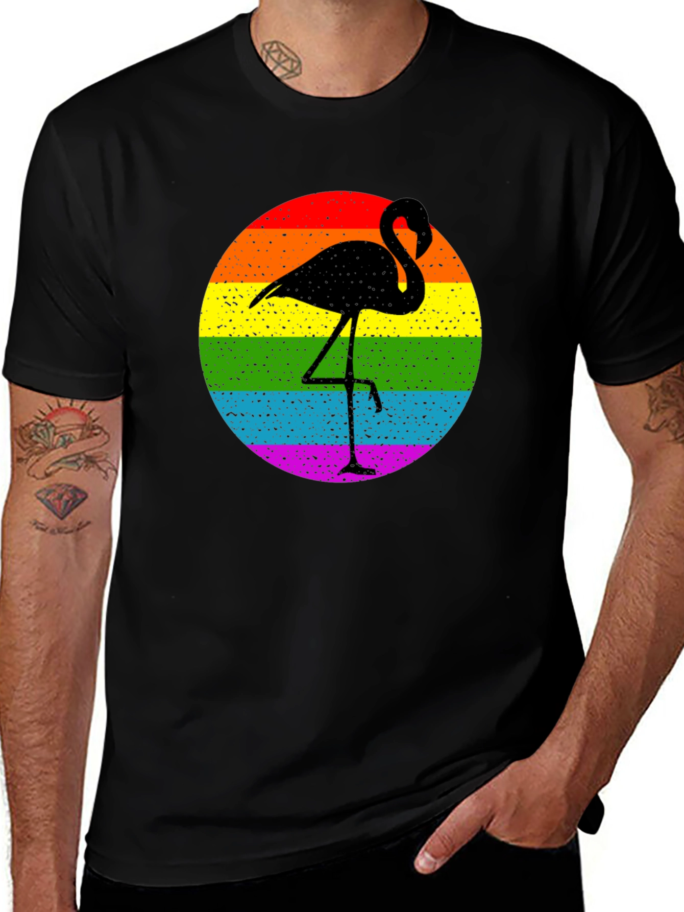 Variant 30 of Rainbow Flamingo Graphic Tee - Stylish & Unique
