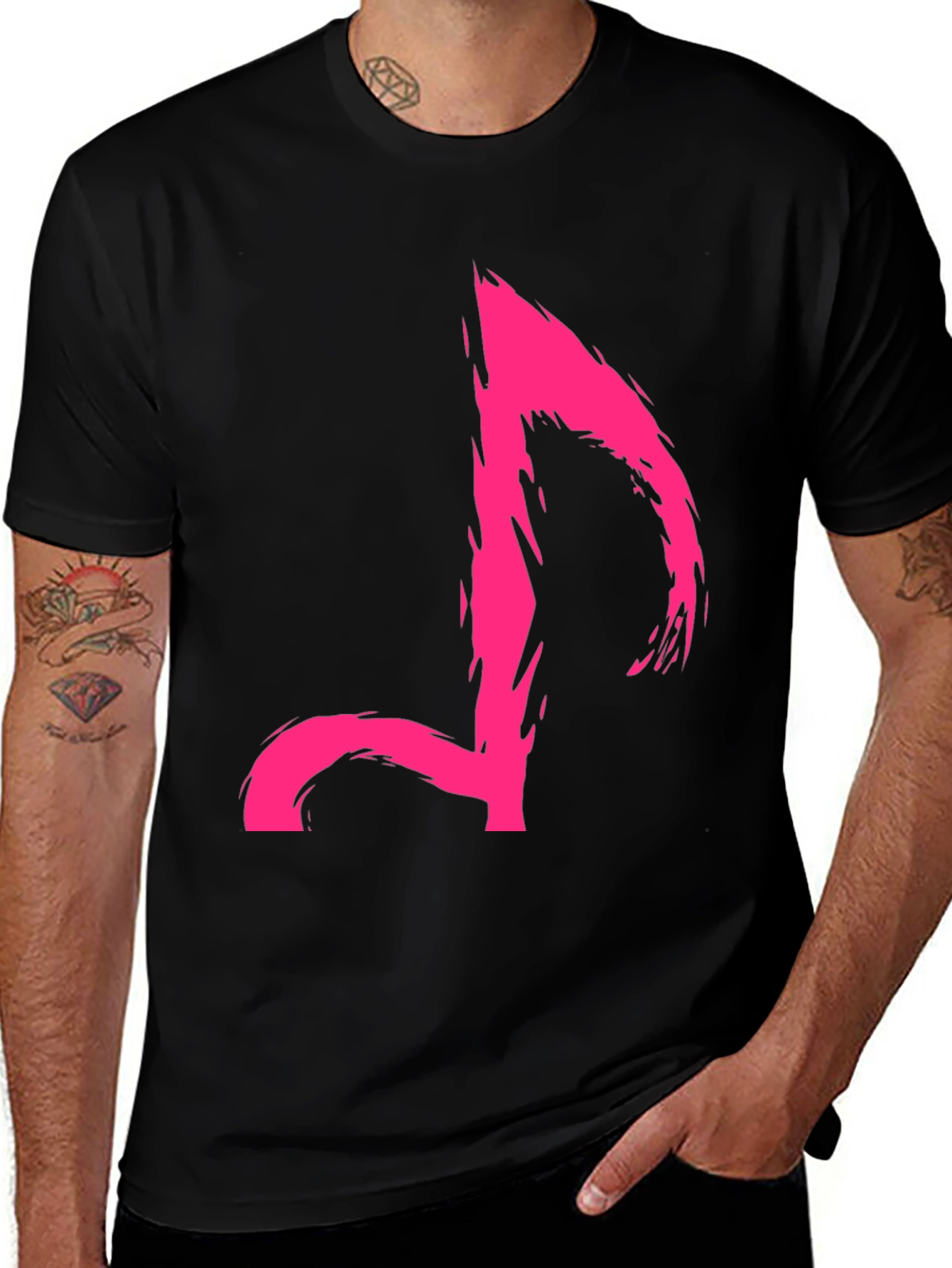 Variant 18 of Edgy Pink Music Note Graphic Tee