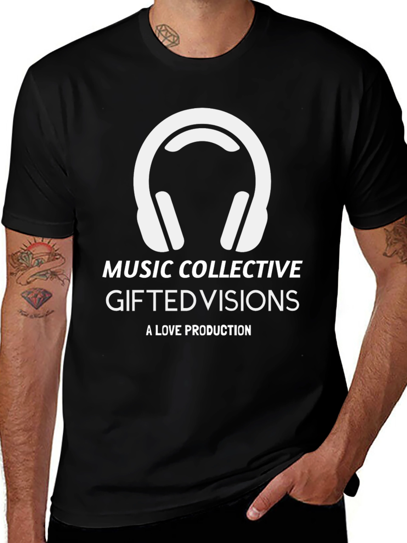 Variant 28 of Music Collective T-Shirt: Gifted Visions Black Tee