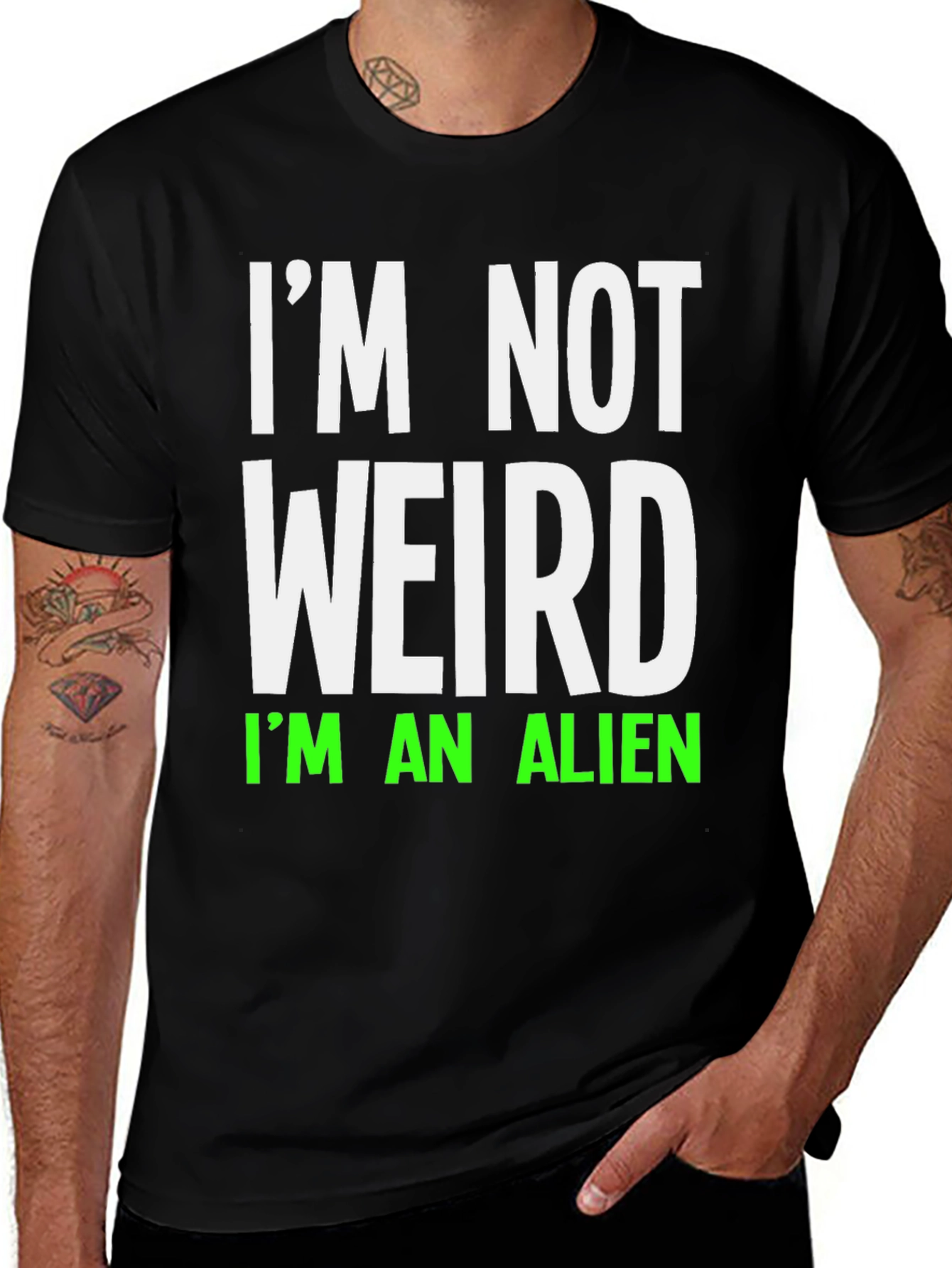 Black I'm Not Weird I'm An Alien T-Shirt main image