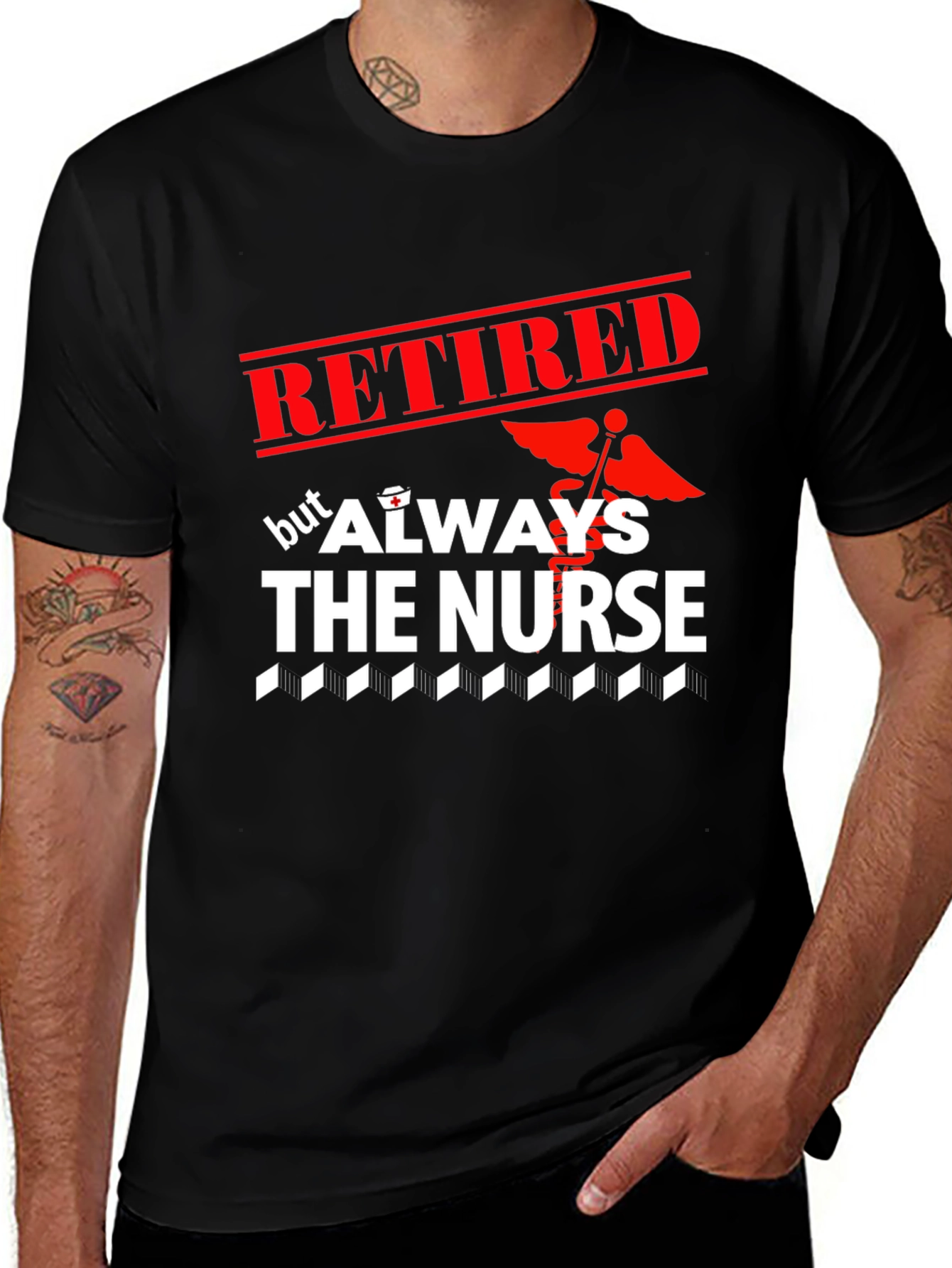 Variant 10 of Retired But Always The Nurse Graphic T-Shirt