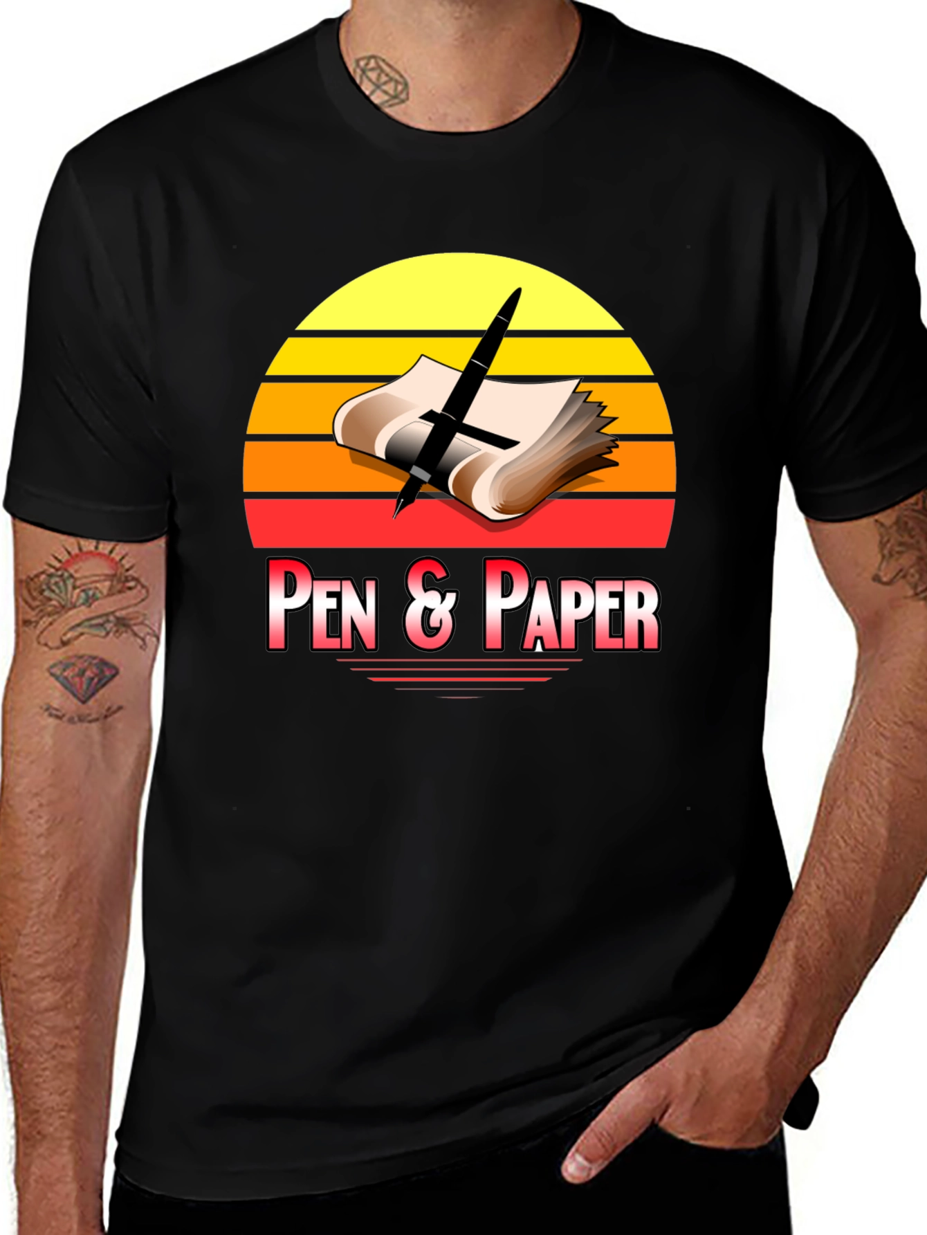 Pen and Paper Graphic Tee Retro Design