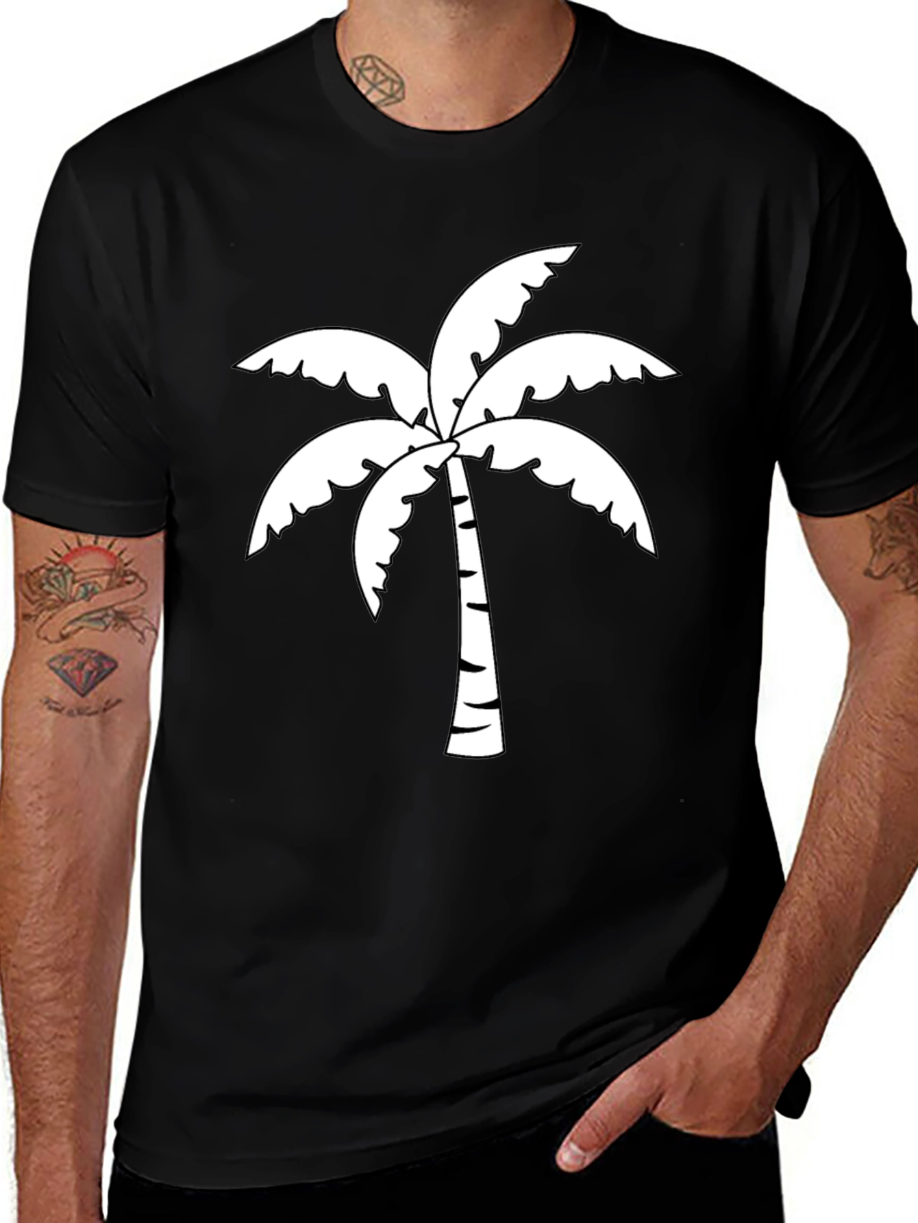 Variant 23 of Palm Tree Graphic Tee - Tropical Style
