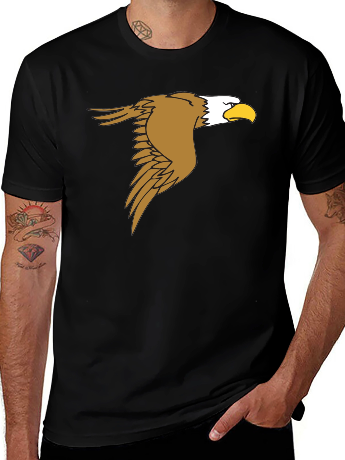Variant 6 of Black T-Shirt with Eagle Graphic Tee