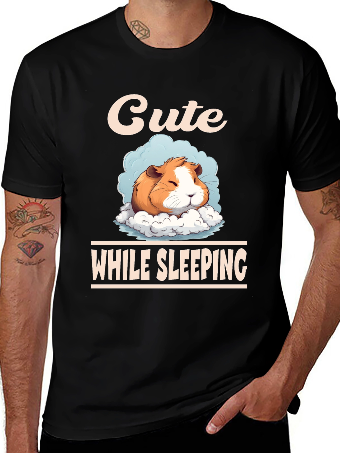 Variant 11 of Cute Sleeping Guinea Pig Graphic Tee