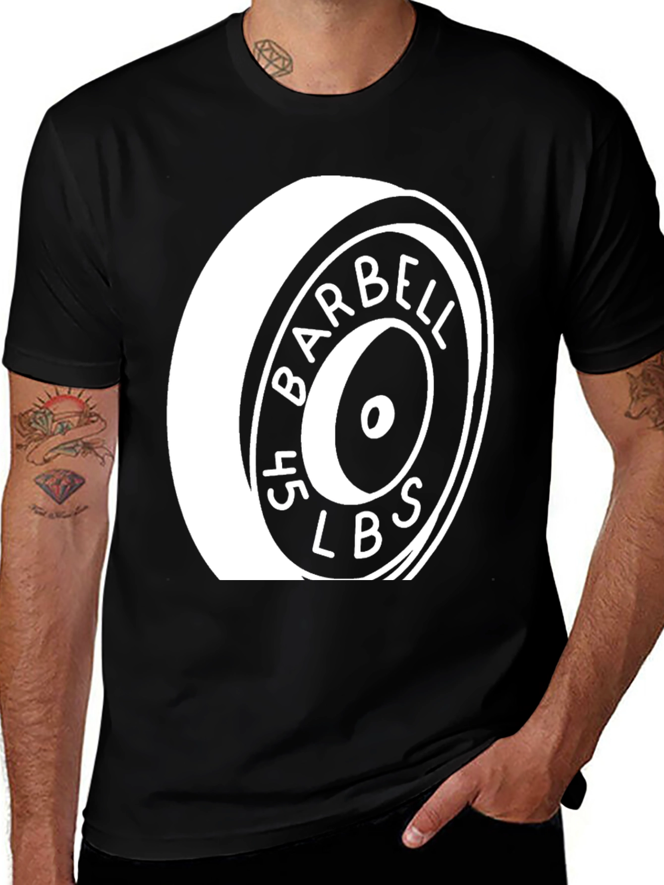 Variant 12 of Barbell Weightlifting Graphic T-Shirt