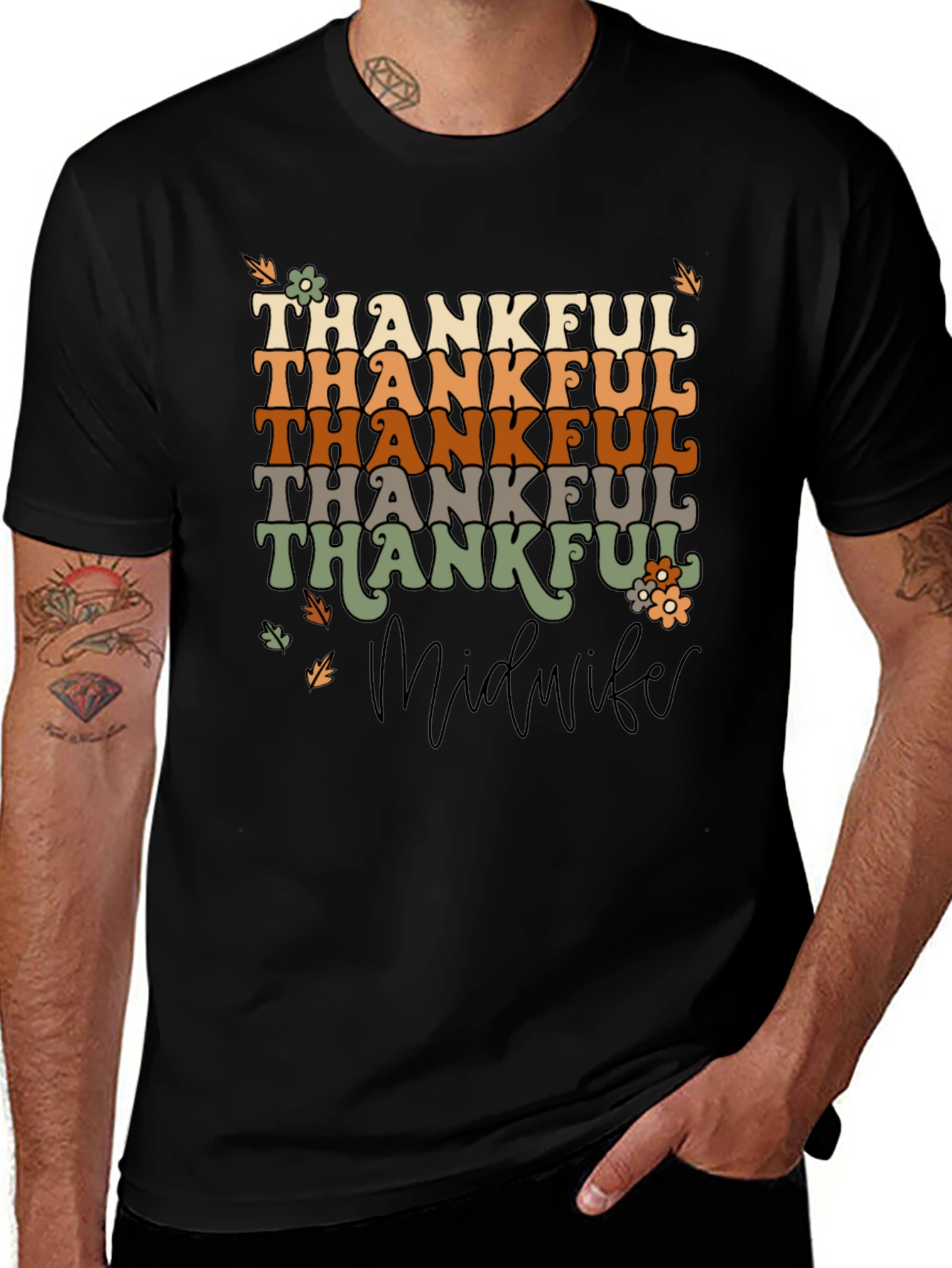 Thankful Midwife T-Shirt - Retro Thanksgiving Tee