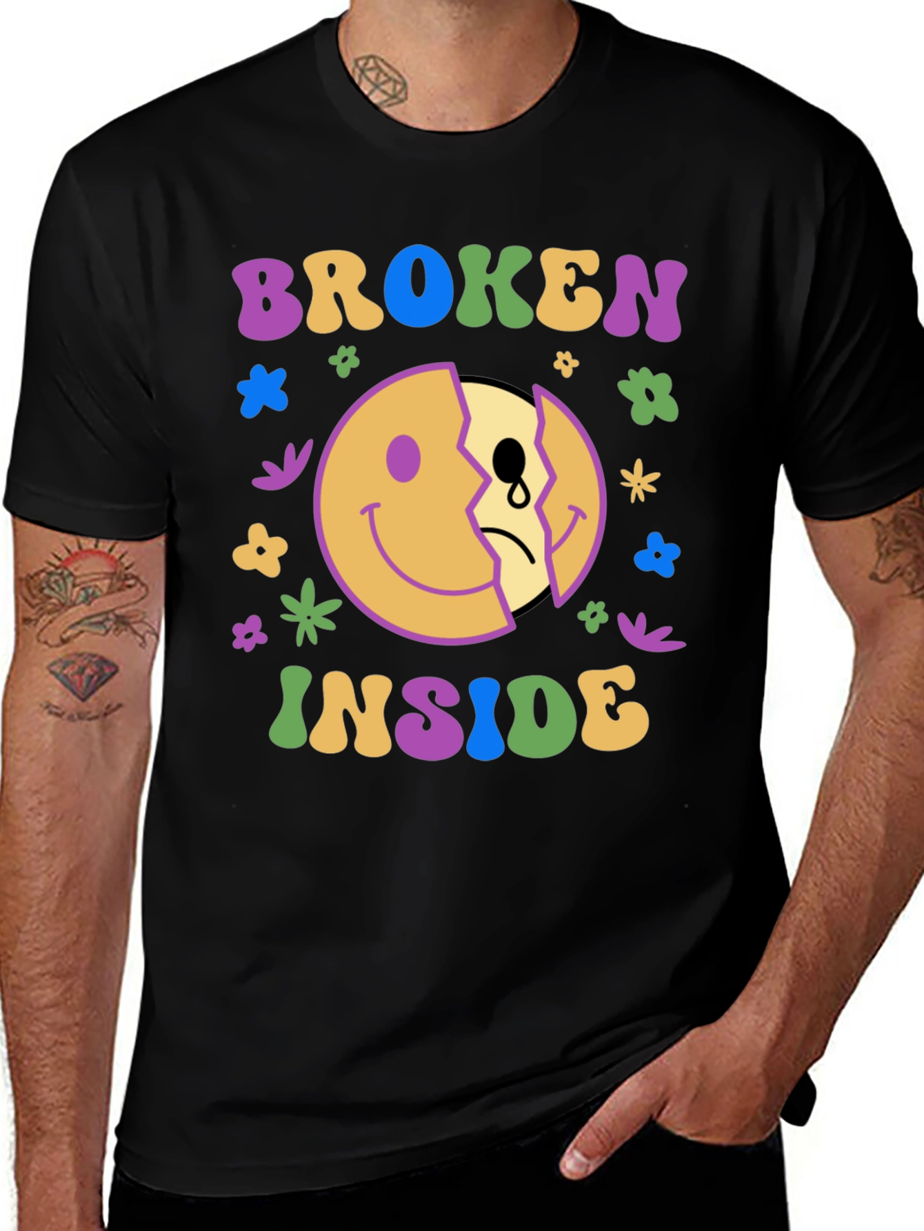 Variant 23 of Broken Inside Graphic Tee - Trendy Comfort