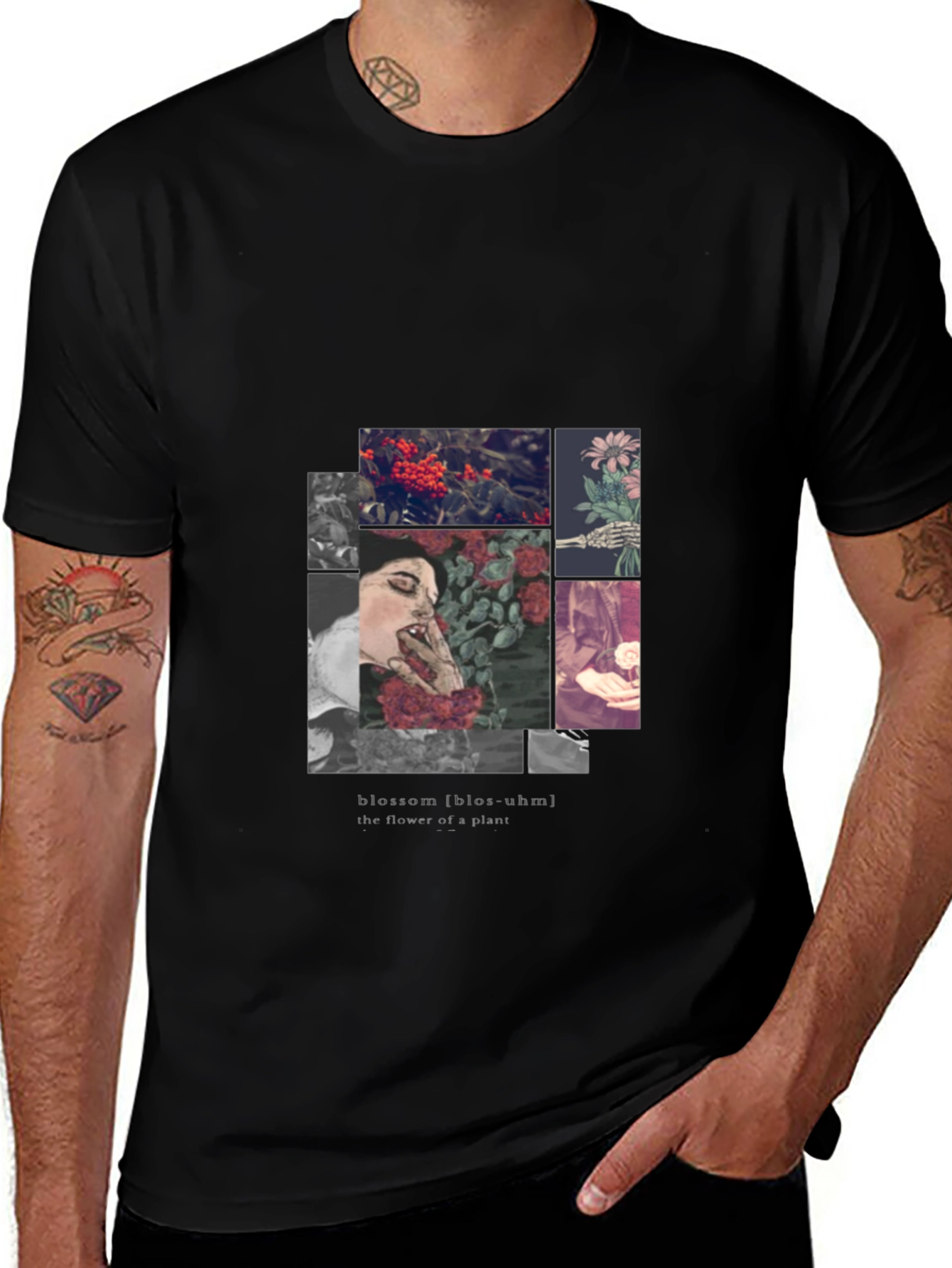Variant 19 of Blossom Graphic Print Black T-Shirt