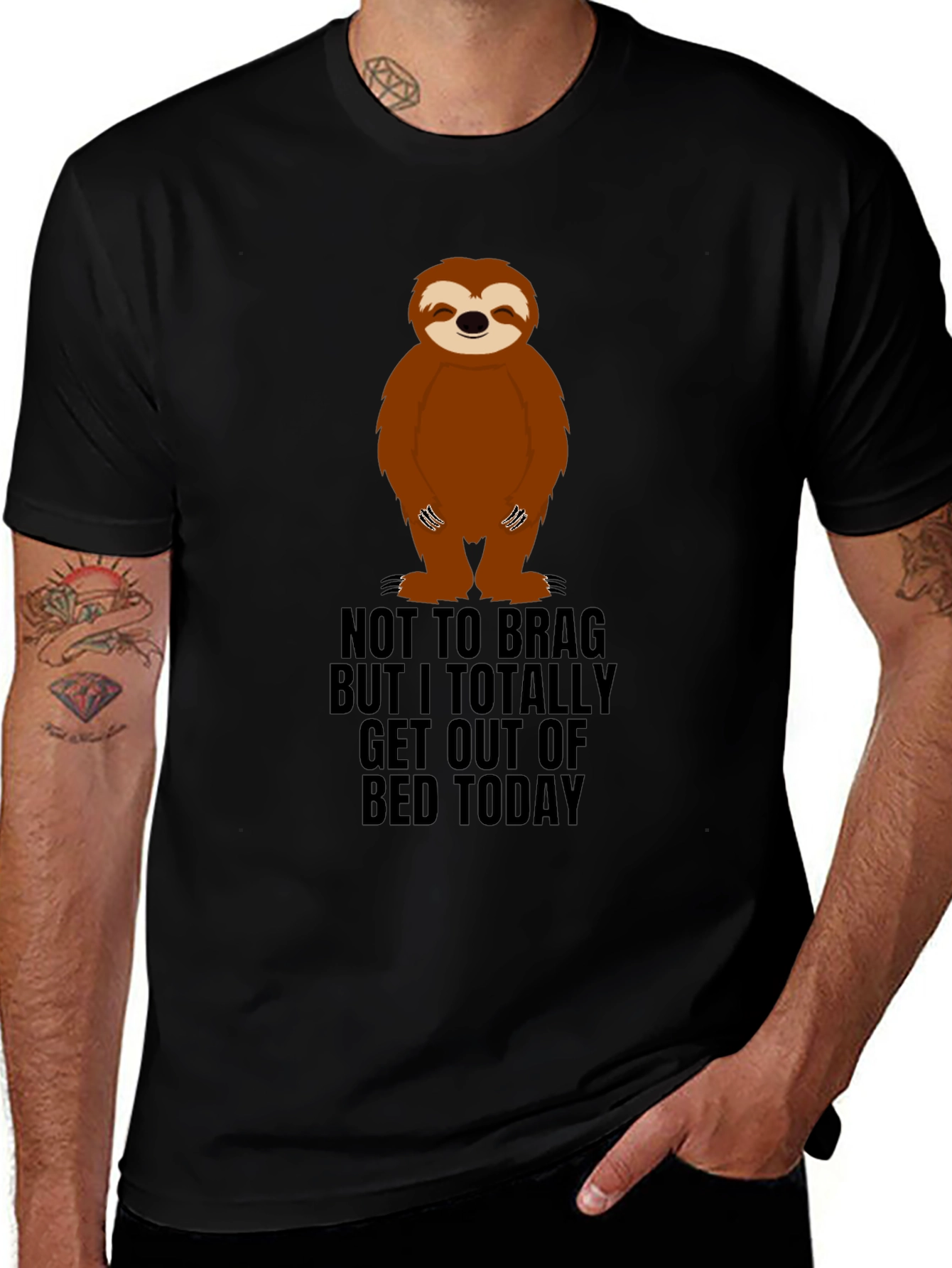 Black Sloth "Get Out Of Bed" Graphic Tee main image