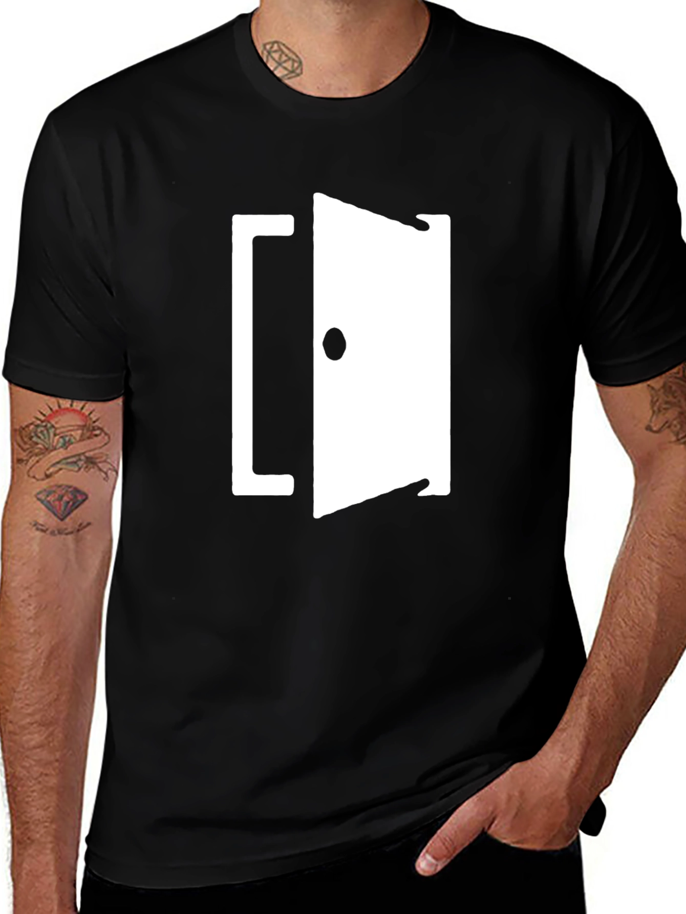 Variant 23 of Open Door Graphic T-Shirt - Black