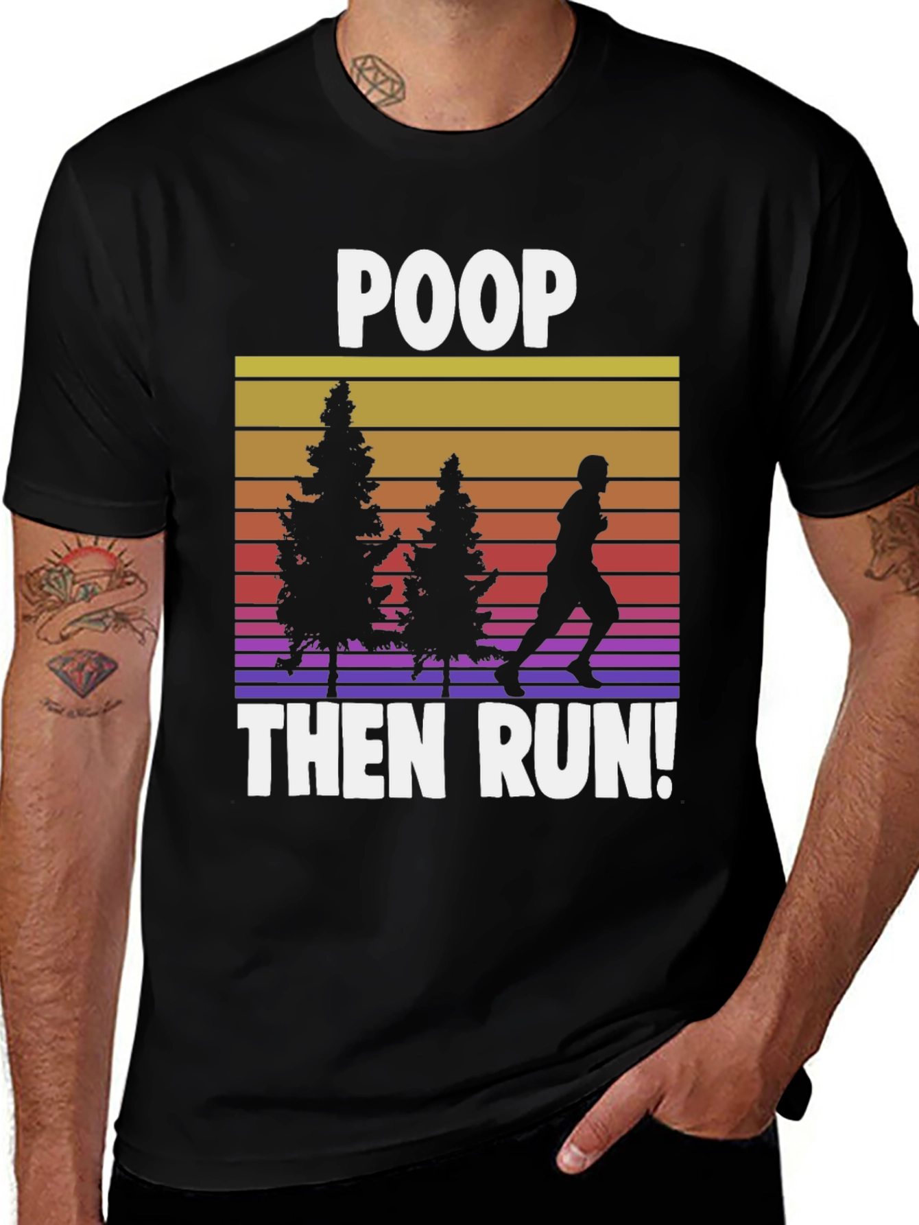Variant 17 of Poop Then Run T-Shirt - Funny Runner Tee