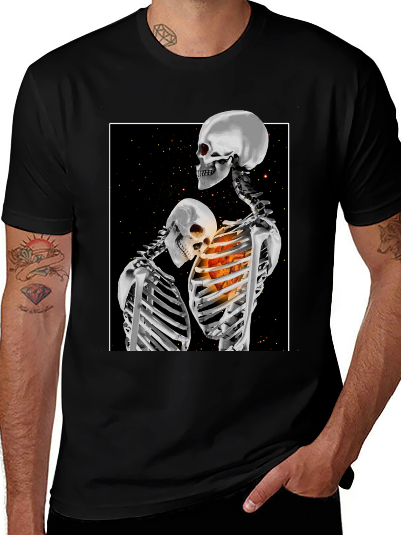Variant 15 of Skeleton Lovers Graphic T-Shirt - Stylish & Unique Design