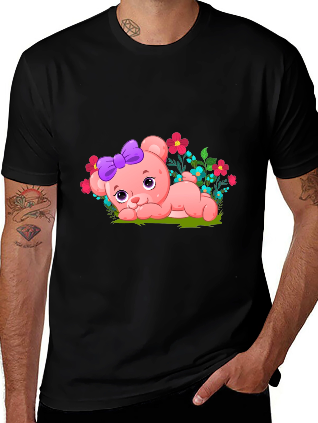 Variant 10 of Cute Bear with Bow Graphic Tee