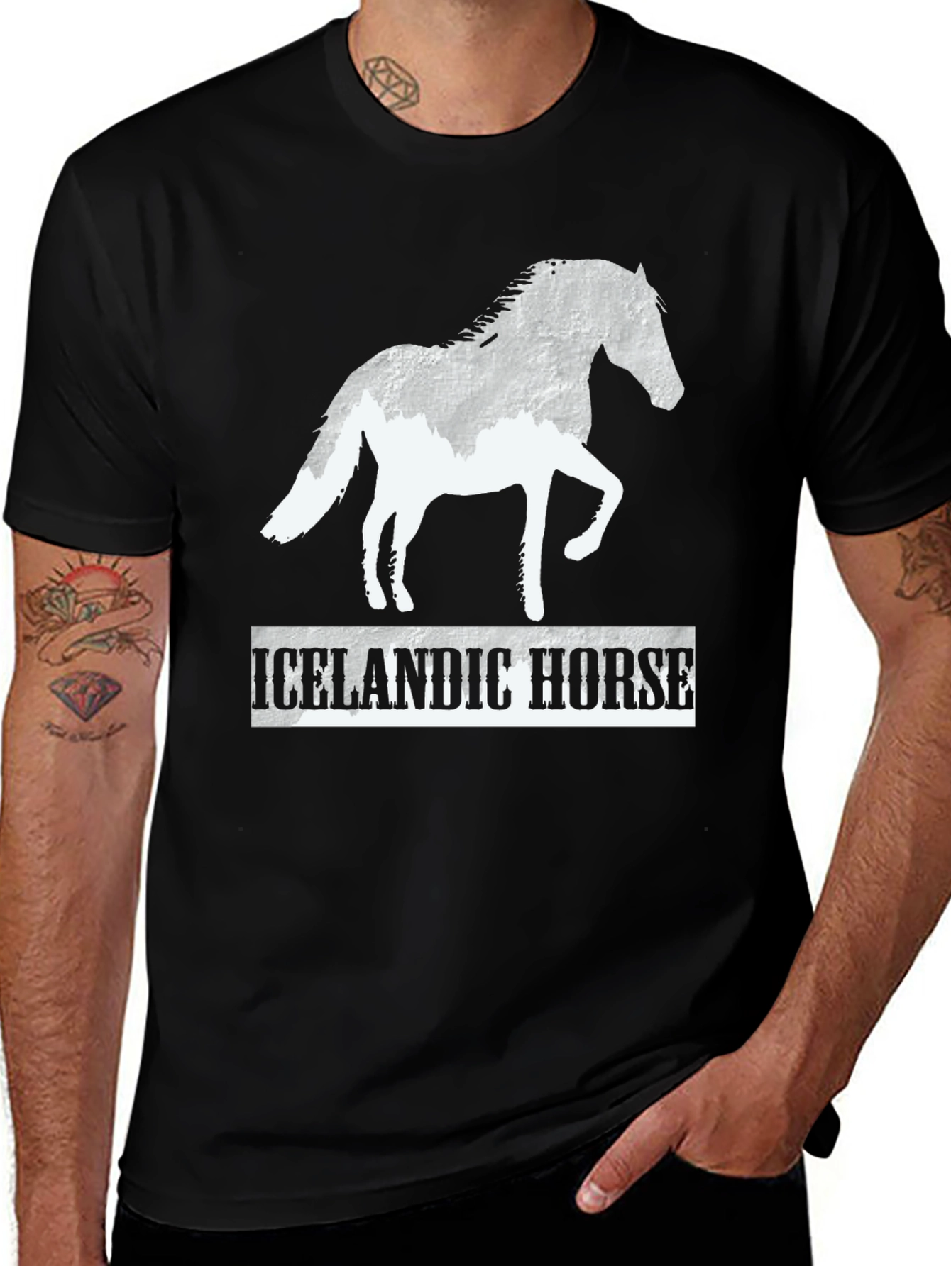 Variant 13 of Icelandic Horse Graphic T-Shirt - Black