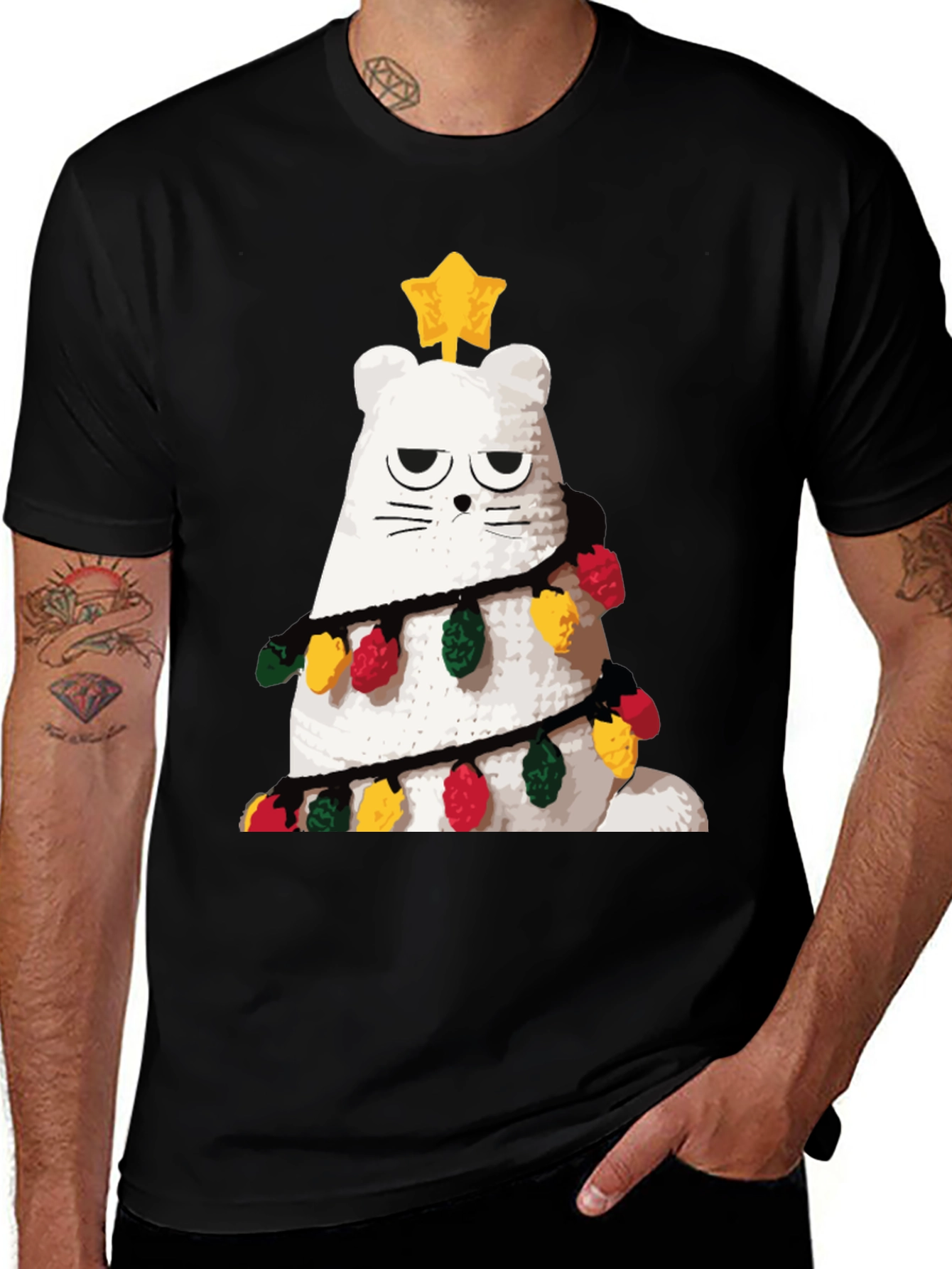 Variant 17 of Grumpy Cat Christmas Tree T-Shirt
