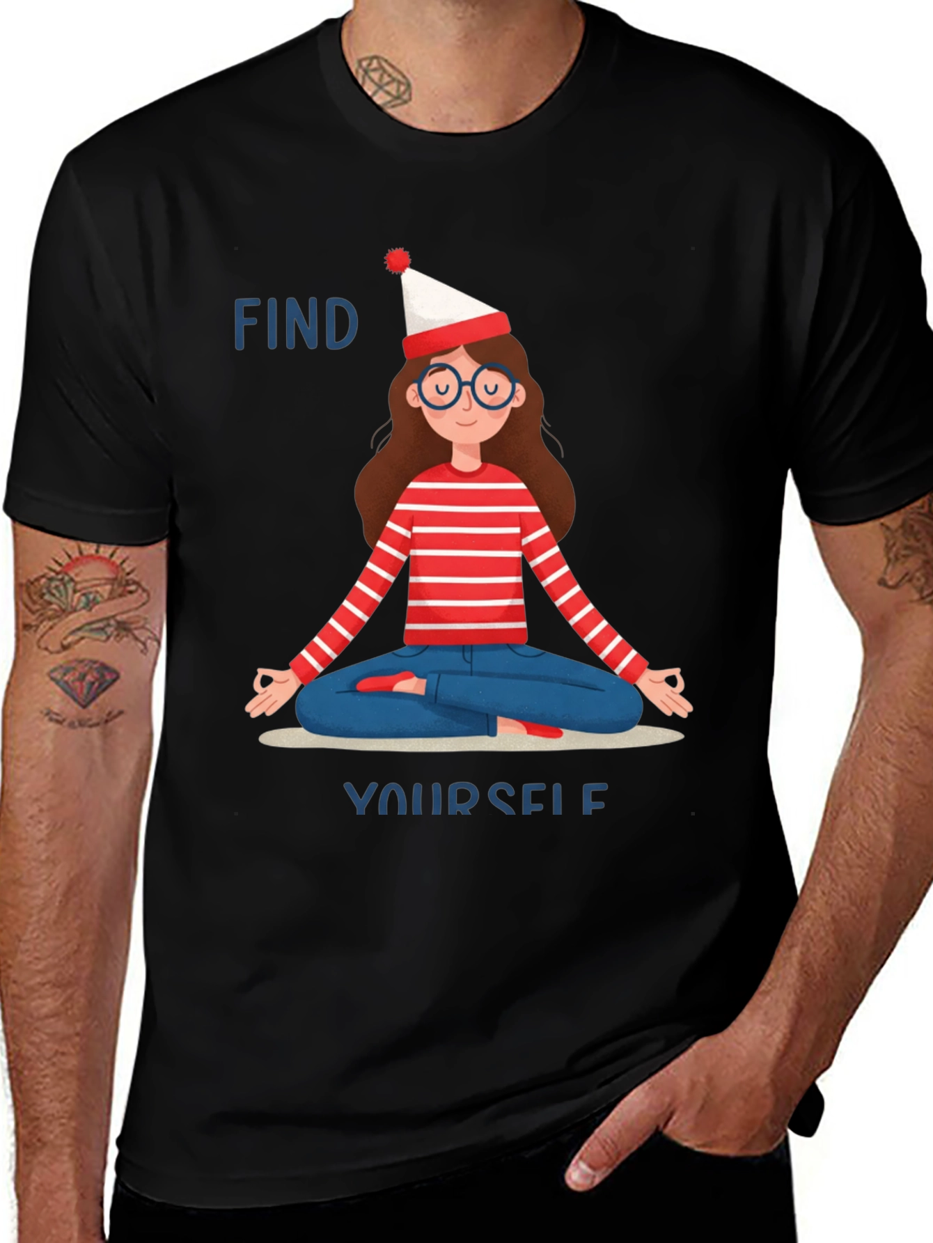 Variant 14 of Find Yourself T-Shirt - Yoga Meditation Graphic Tee