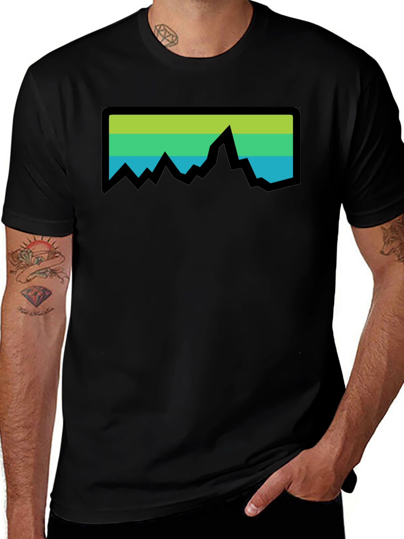 Variant 4 of Mountain Range Graphic Tee - Black