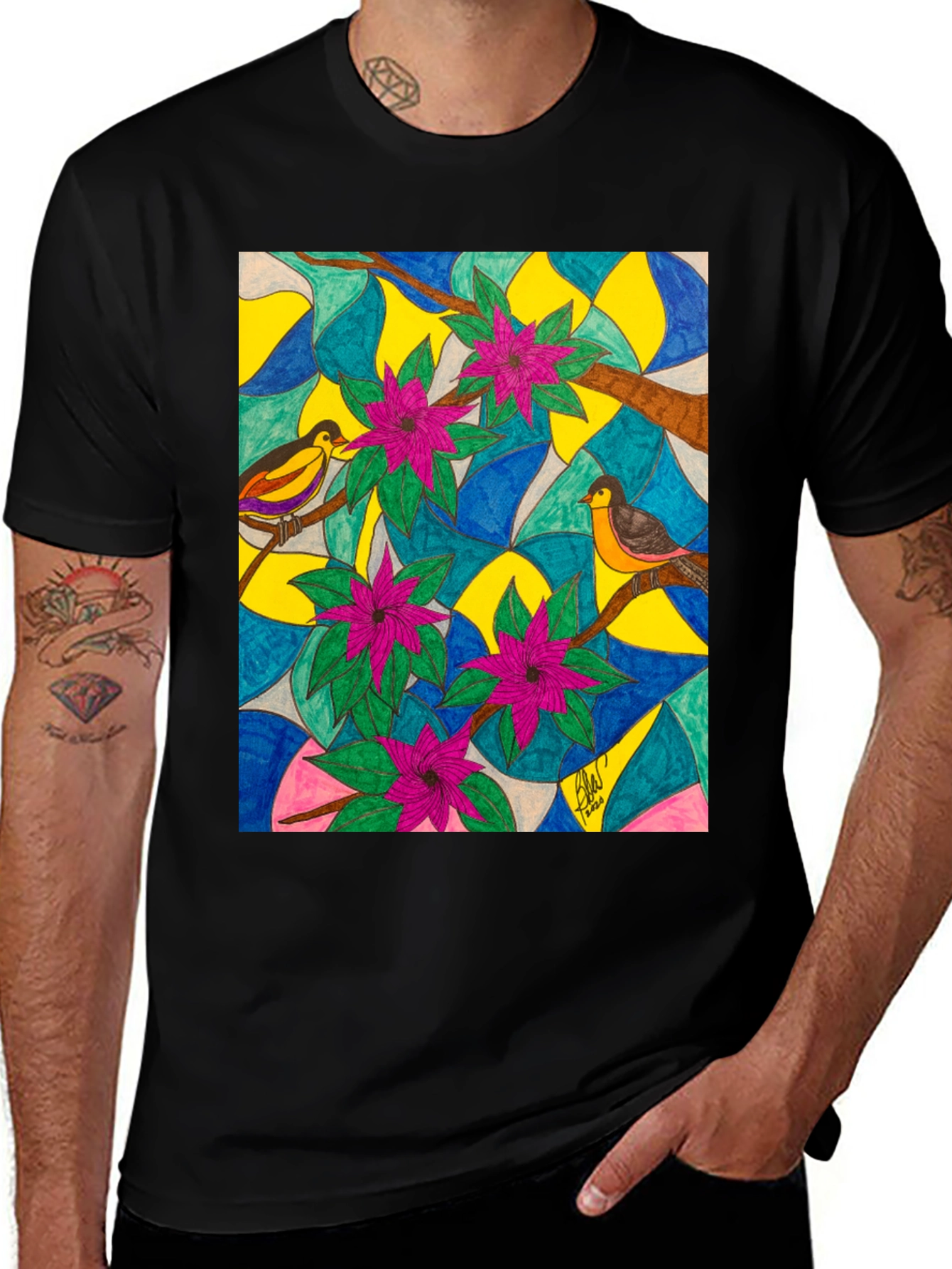 Variant 5 of Bird & Bloom Art T-Shirt