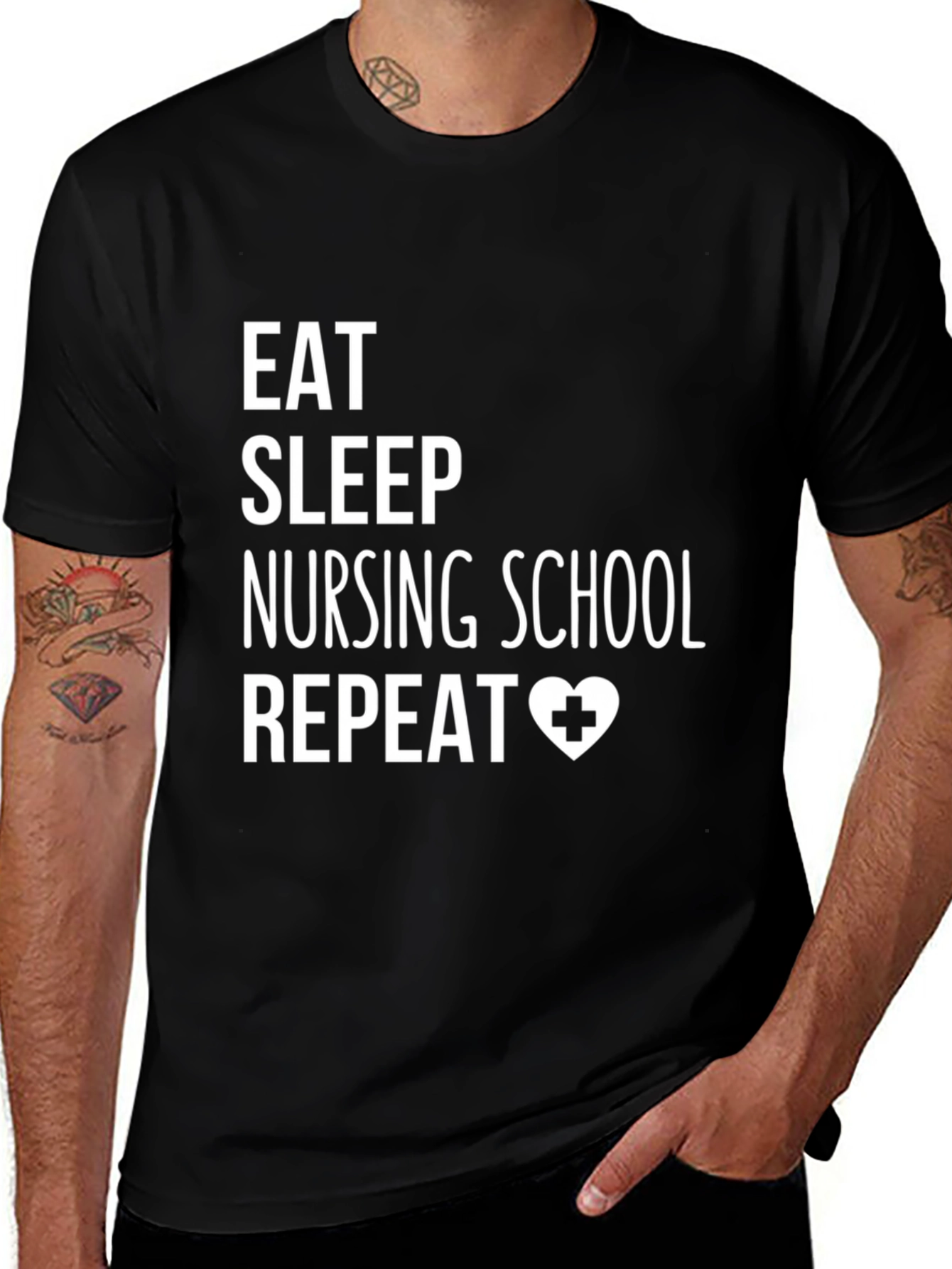 Variant 27 of Eat Sleep Nursing School Repeat T-Shirt