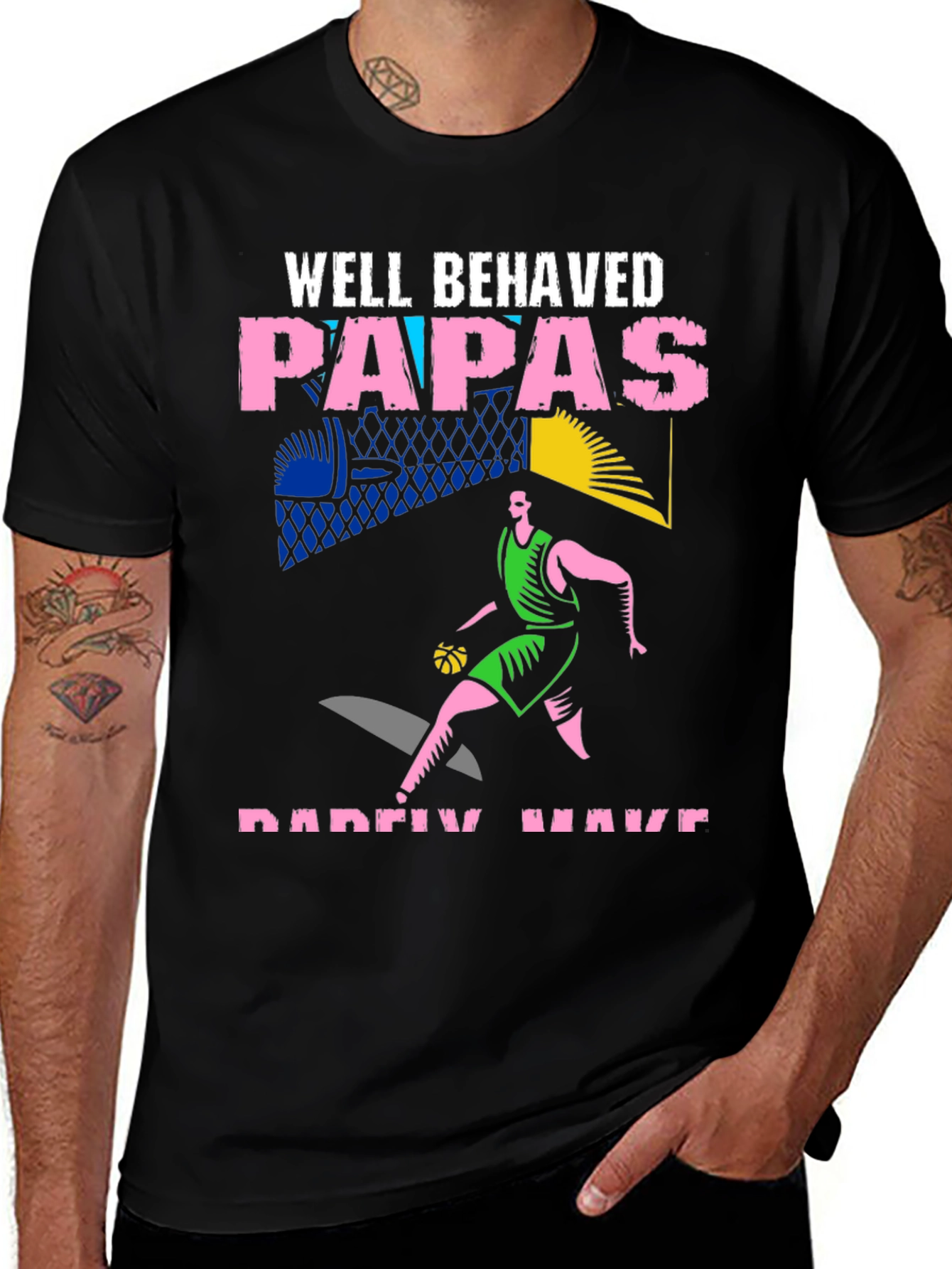 Variant 30 of Well Behaved Papas Basketball Graphic T-Shirt