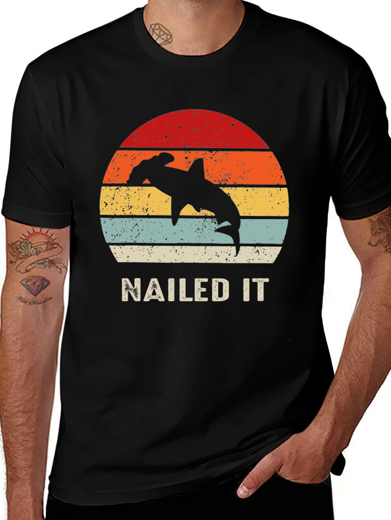 Hammerhead Shark Nailed It Retro T-Shirt