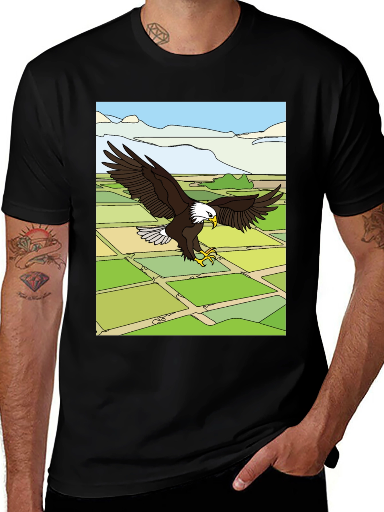 Variant 17 of Eagle Art Graphic T-Shirt - Black