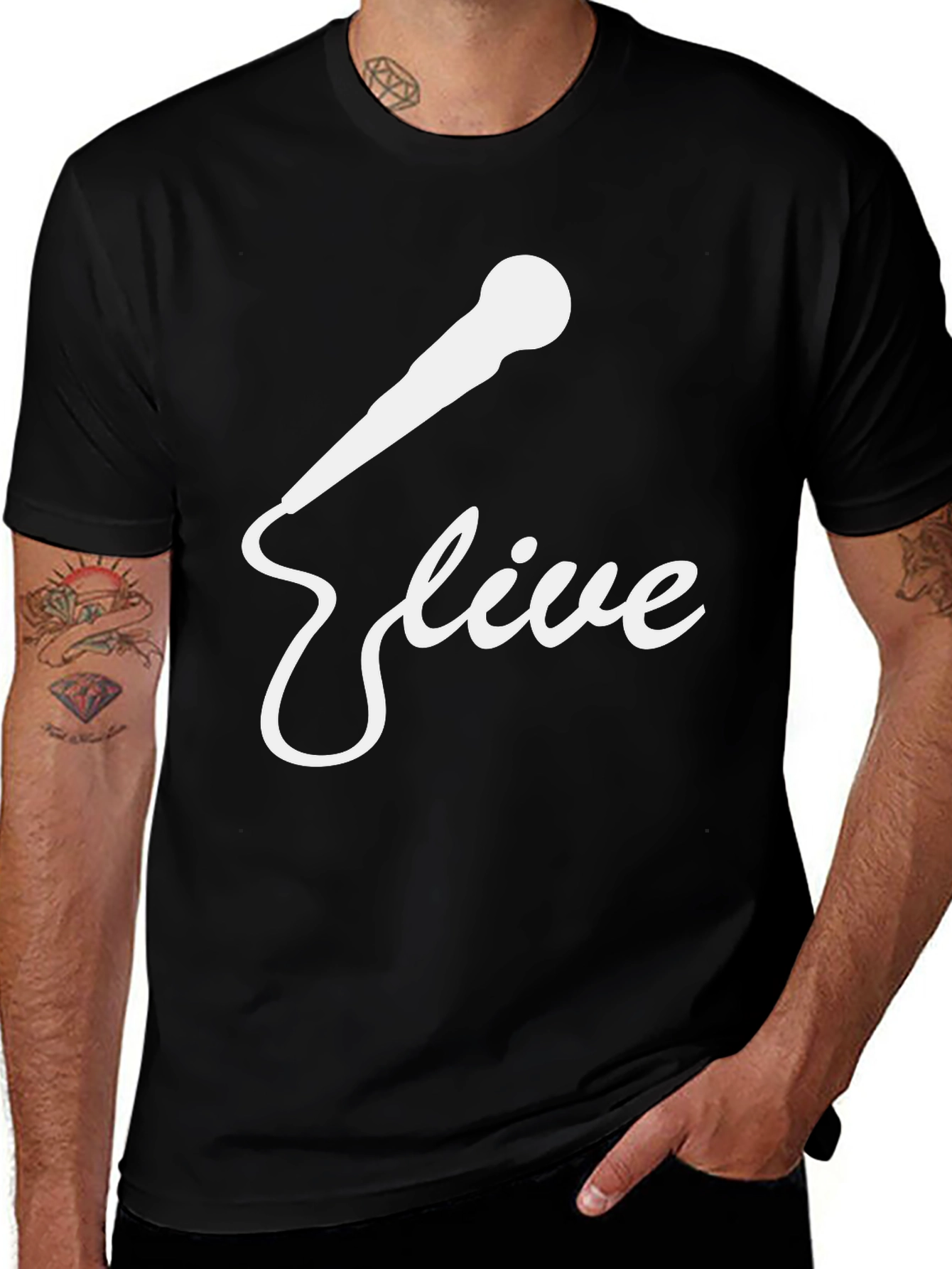 Variant 29 of S Live Microphone Graphic Tee