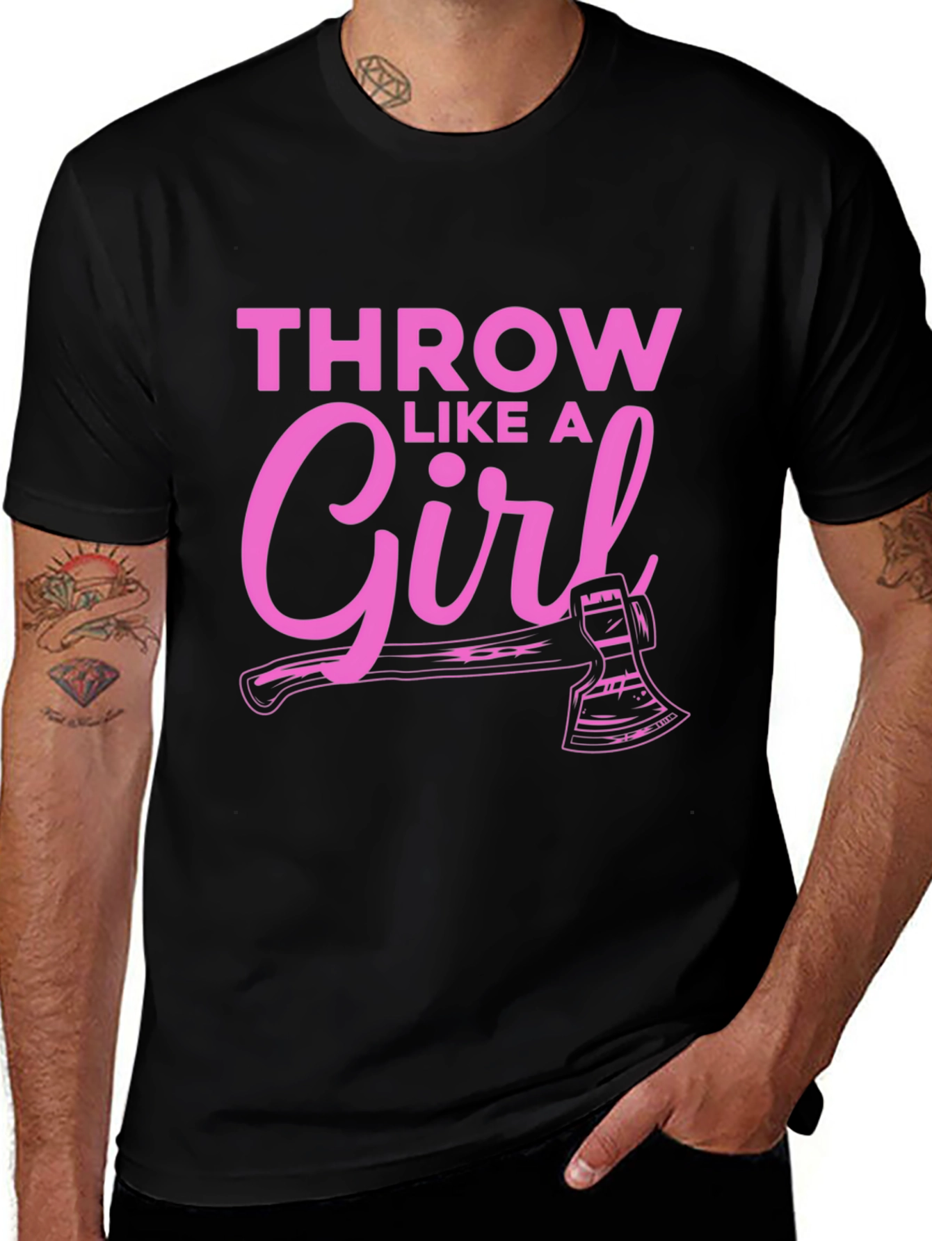Variant 24 of Throw Like a Girl Axe T-Shirt