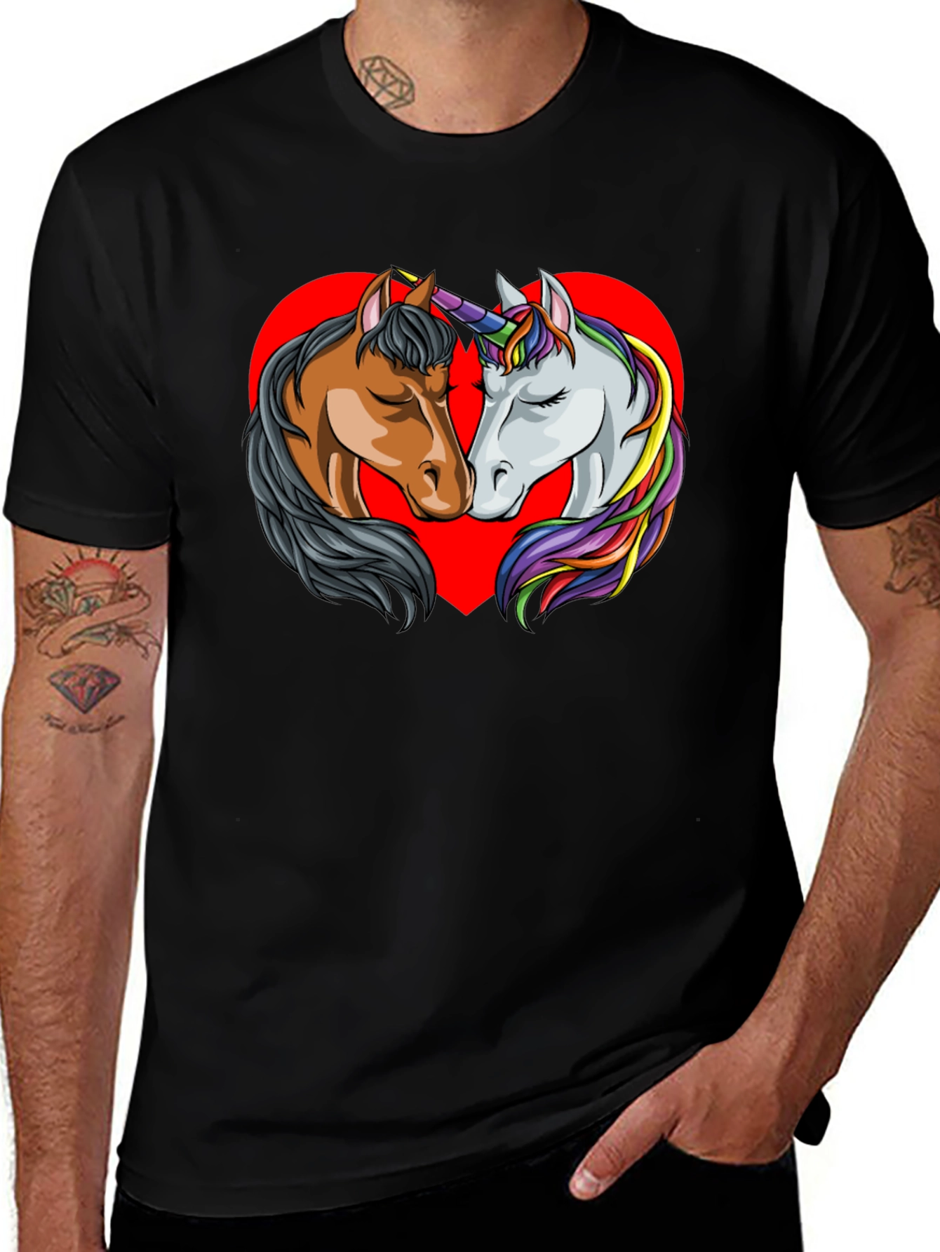 Variant 15 of Unicorn and Horse Love Graphic T-Shirt
