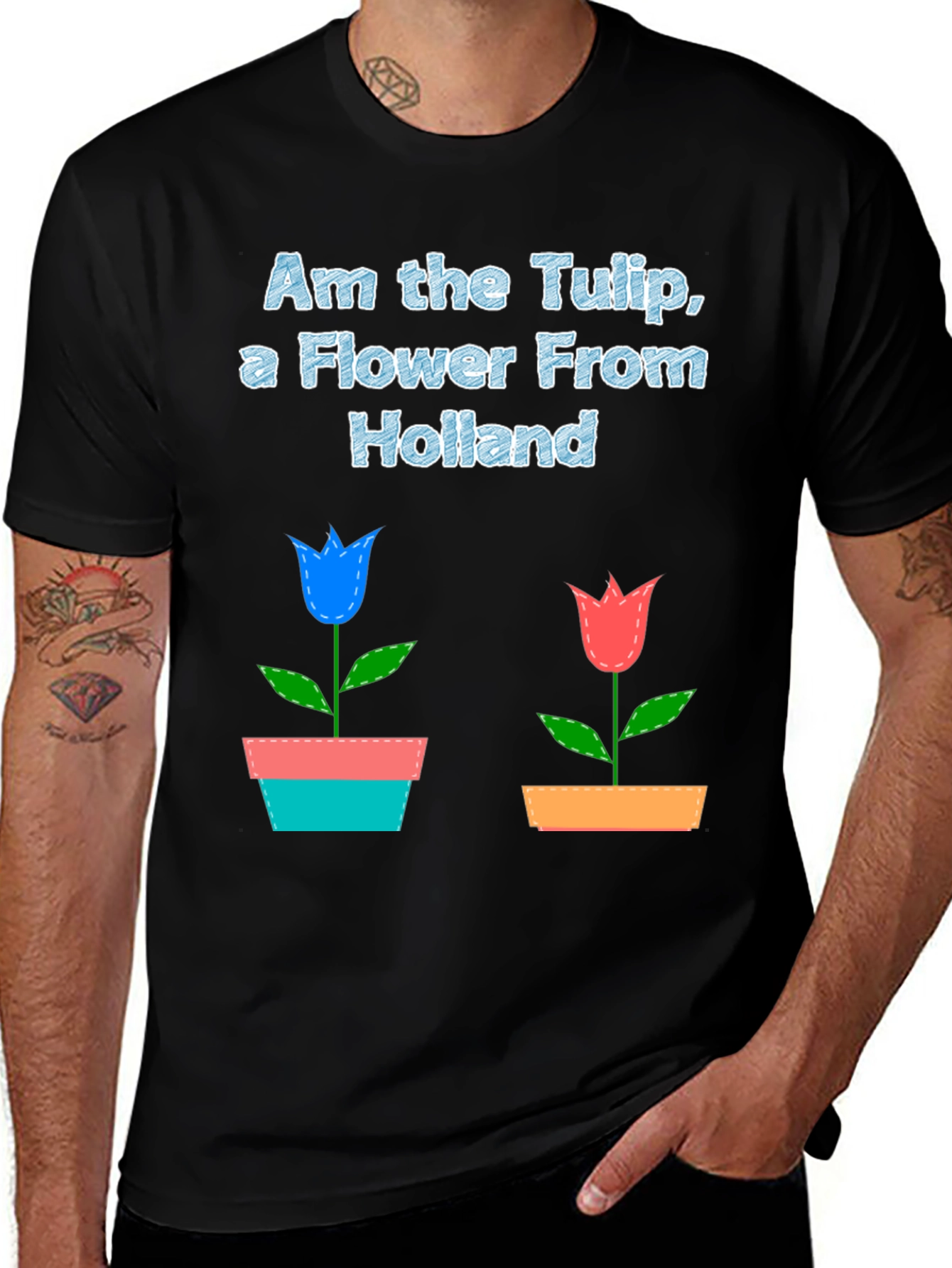 Variant 27 of Holland Tulip Flower Graphic T-Shirt
