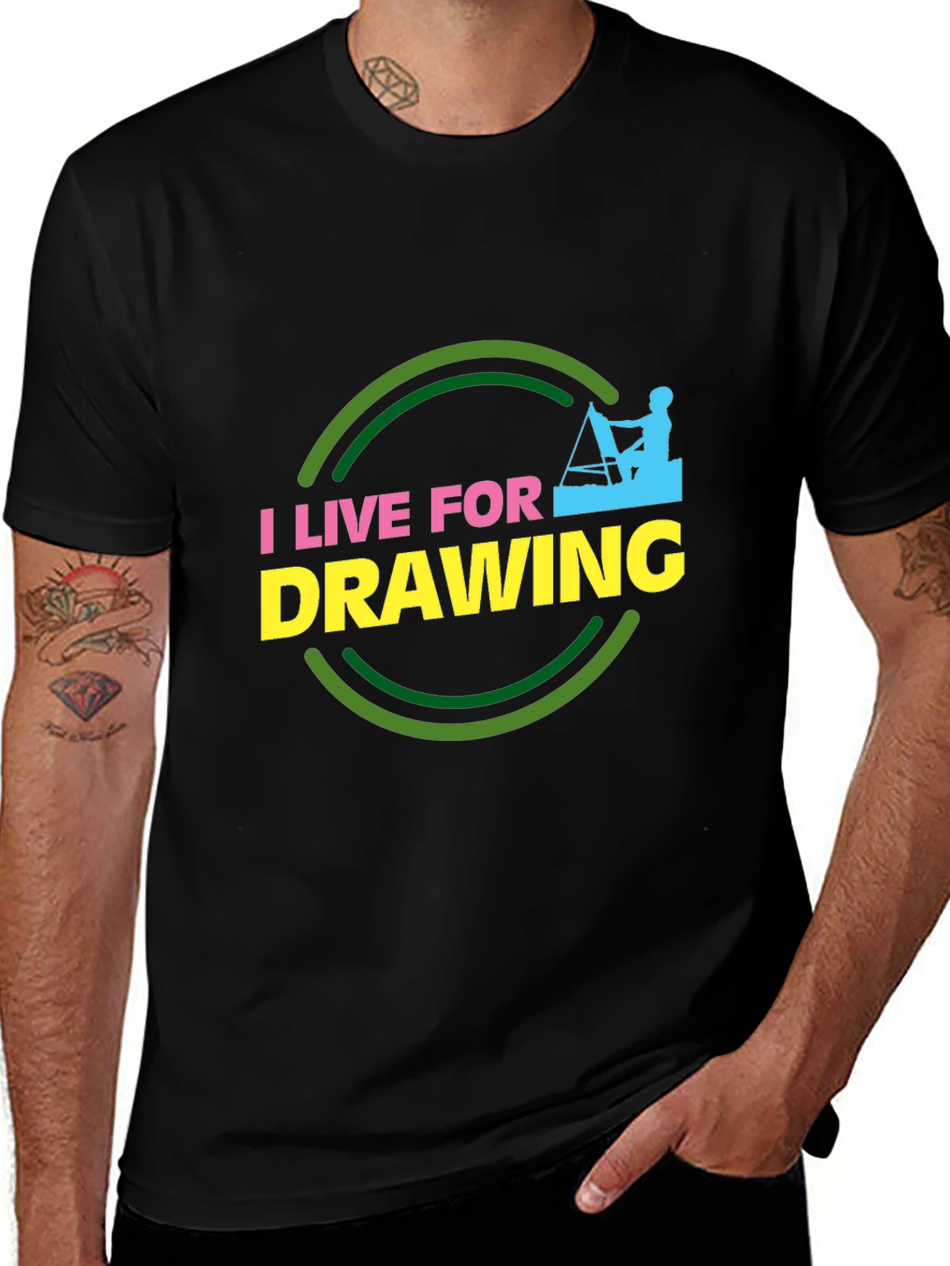 Variant 29 of I Live For Drawing Graphic Tee - Artist Apparel