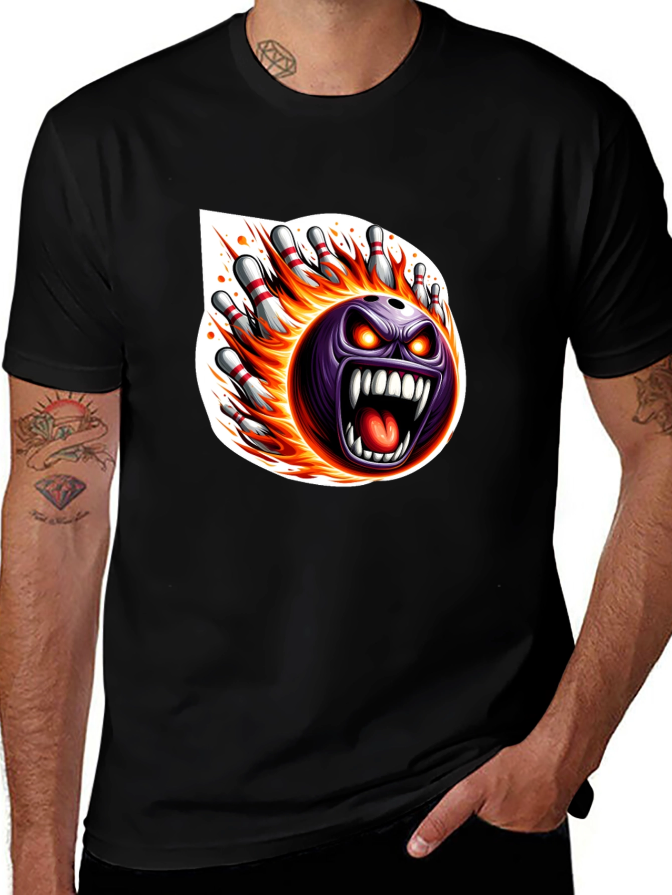 Variant 28 of Fiery Bowling Strike T-Shirt