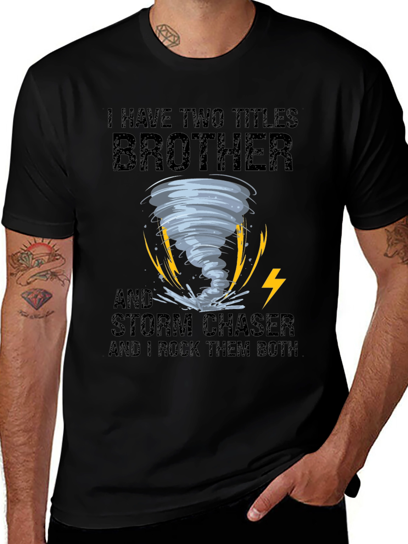 Variant 21 of Brother Storm Chaser Graphic Tee - I Rock Them Both!