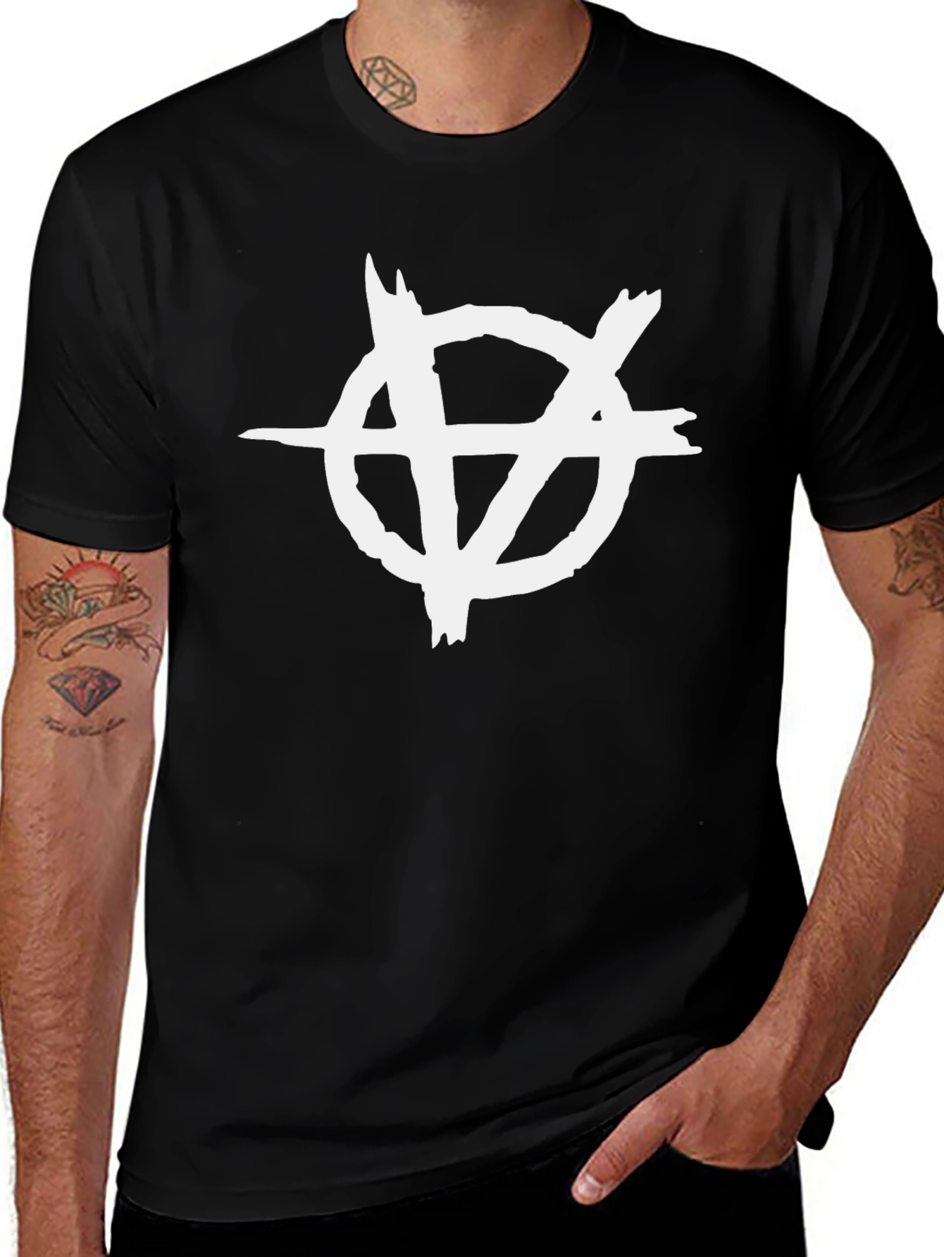 Variant 29 of Anarchy Symbol T-Shirt - Black Graphic Tee