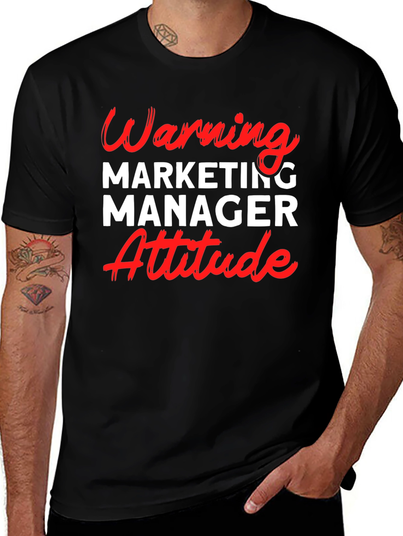 Variant 23 of Warning Marketing Manager Attitude T-Shirt