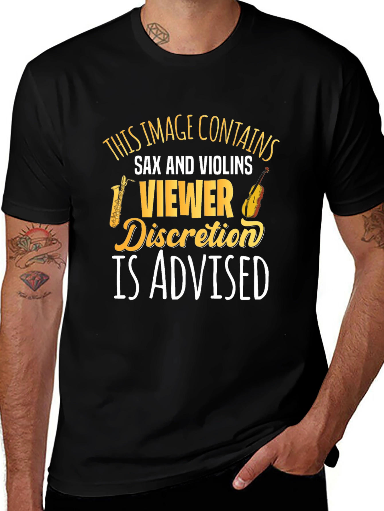 Sax & Violins Viewer Discretion T-Shirt