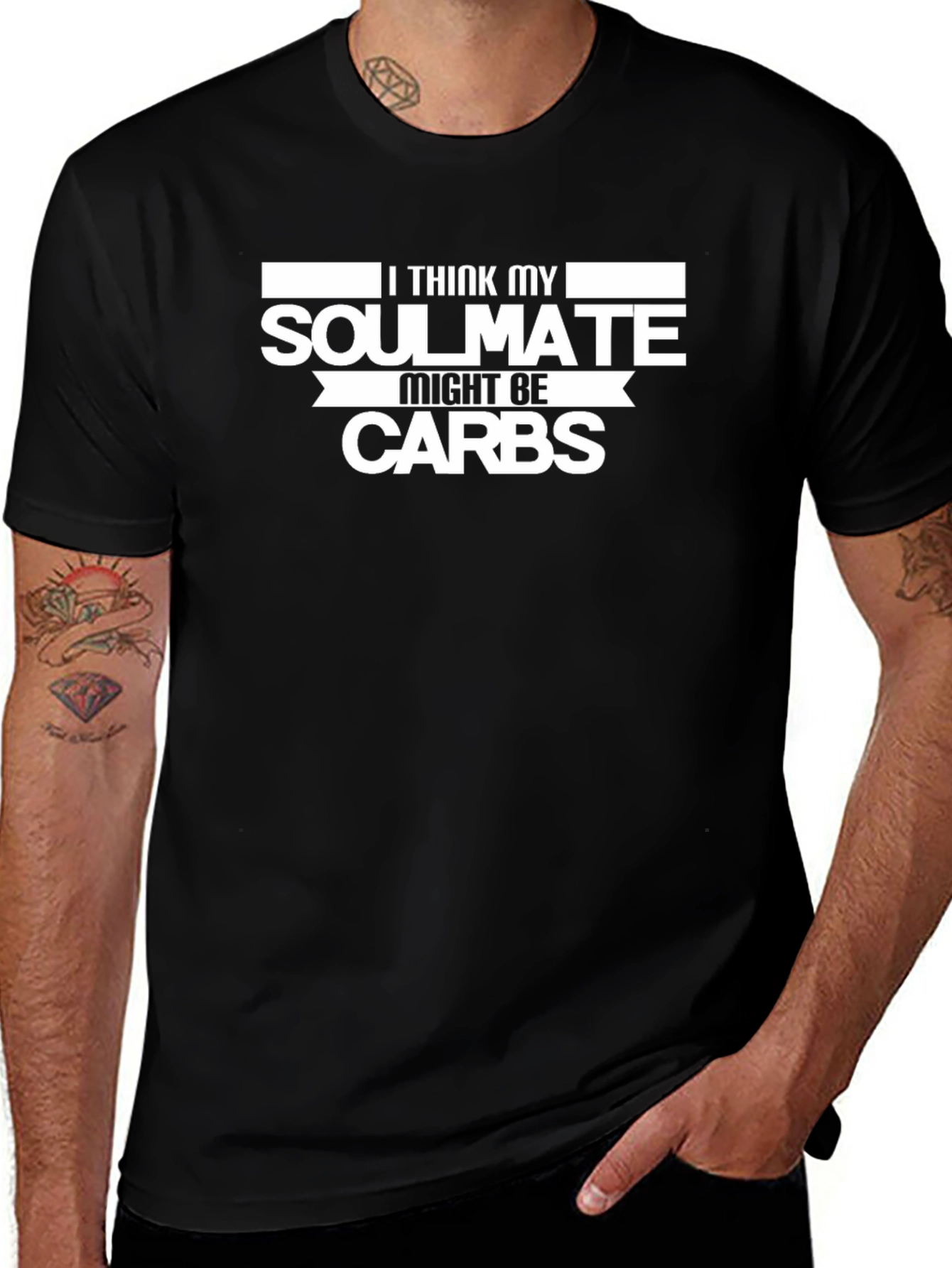 Variant 22 of Funny 'Soulmate Might Be Carbs' Graphic T-Shirt